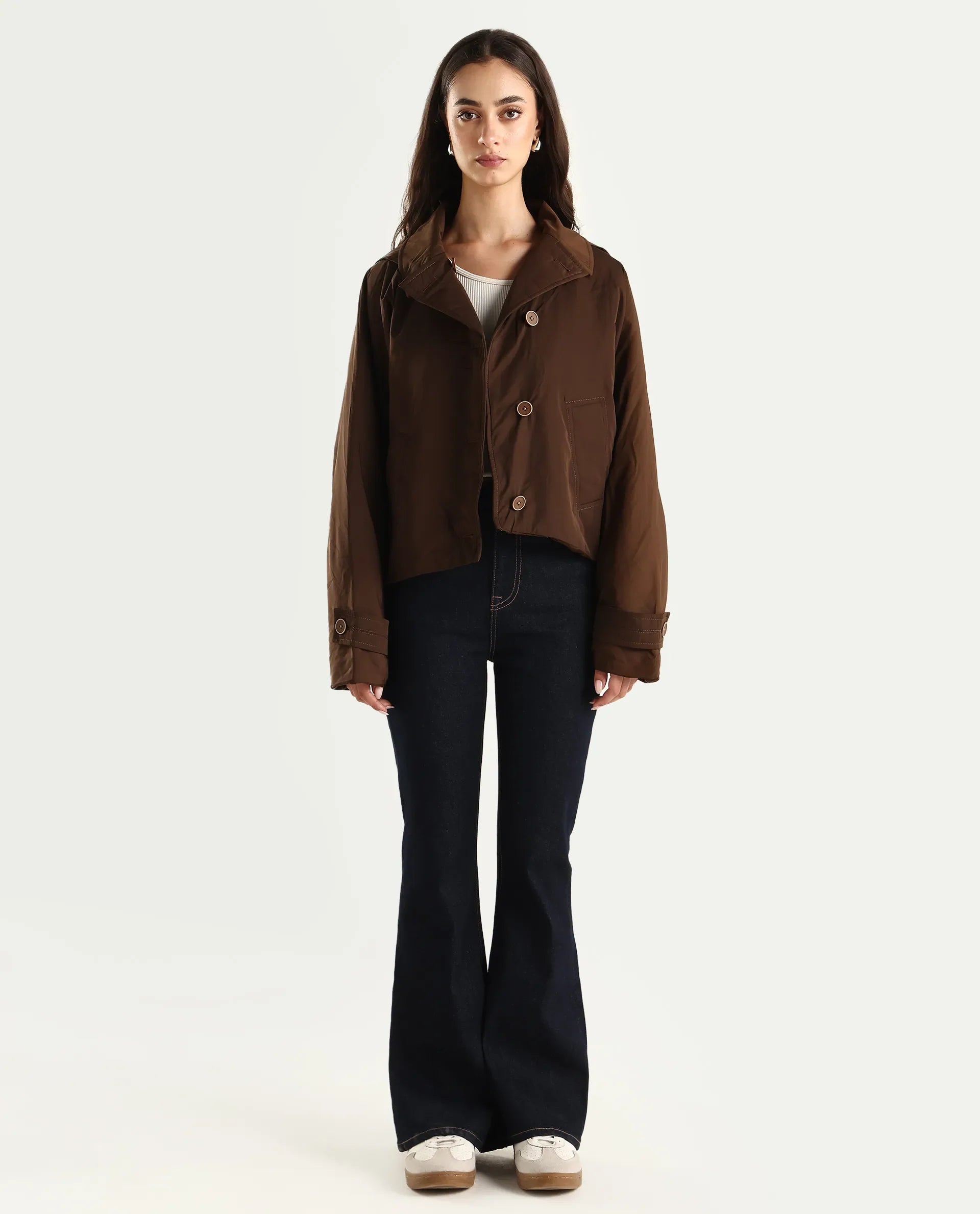 Rareism Women's Denon Dark Navy Cotton Blend Carrot Plain Jeans