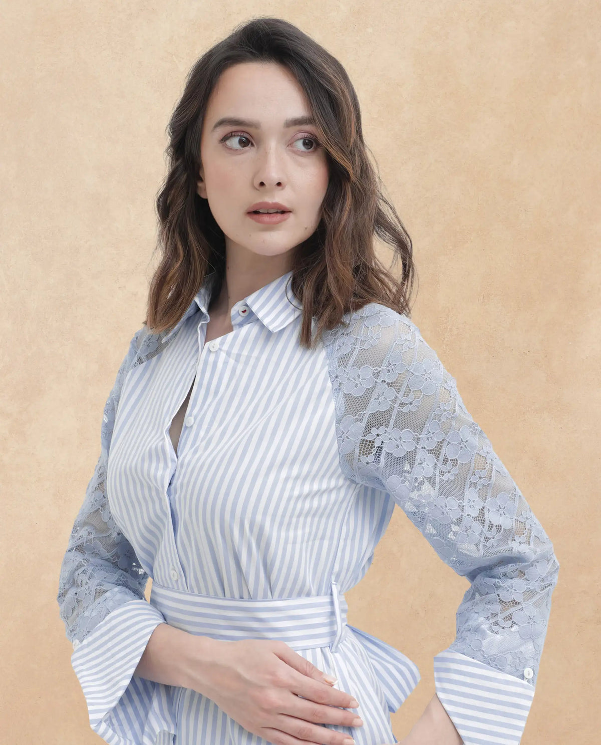 Rareism Women Dima Blue Cotton Fabric Regular Sleeves Collared Neck Solid Dress