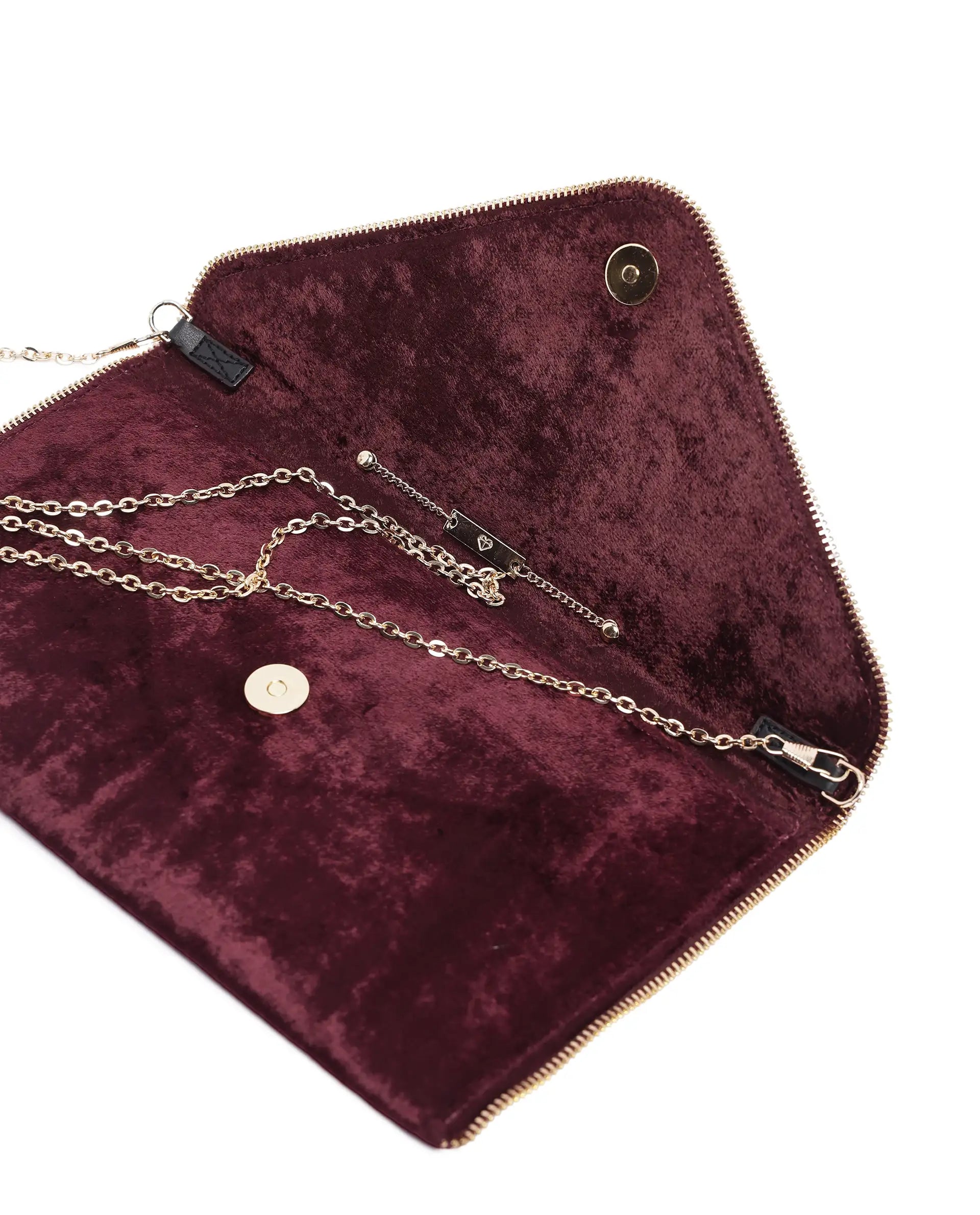 Rareism Women Diva Dark Maroon Plain Bag