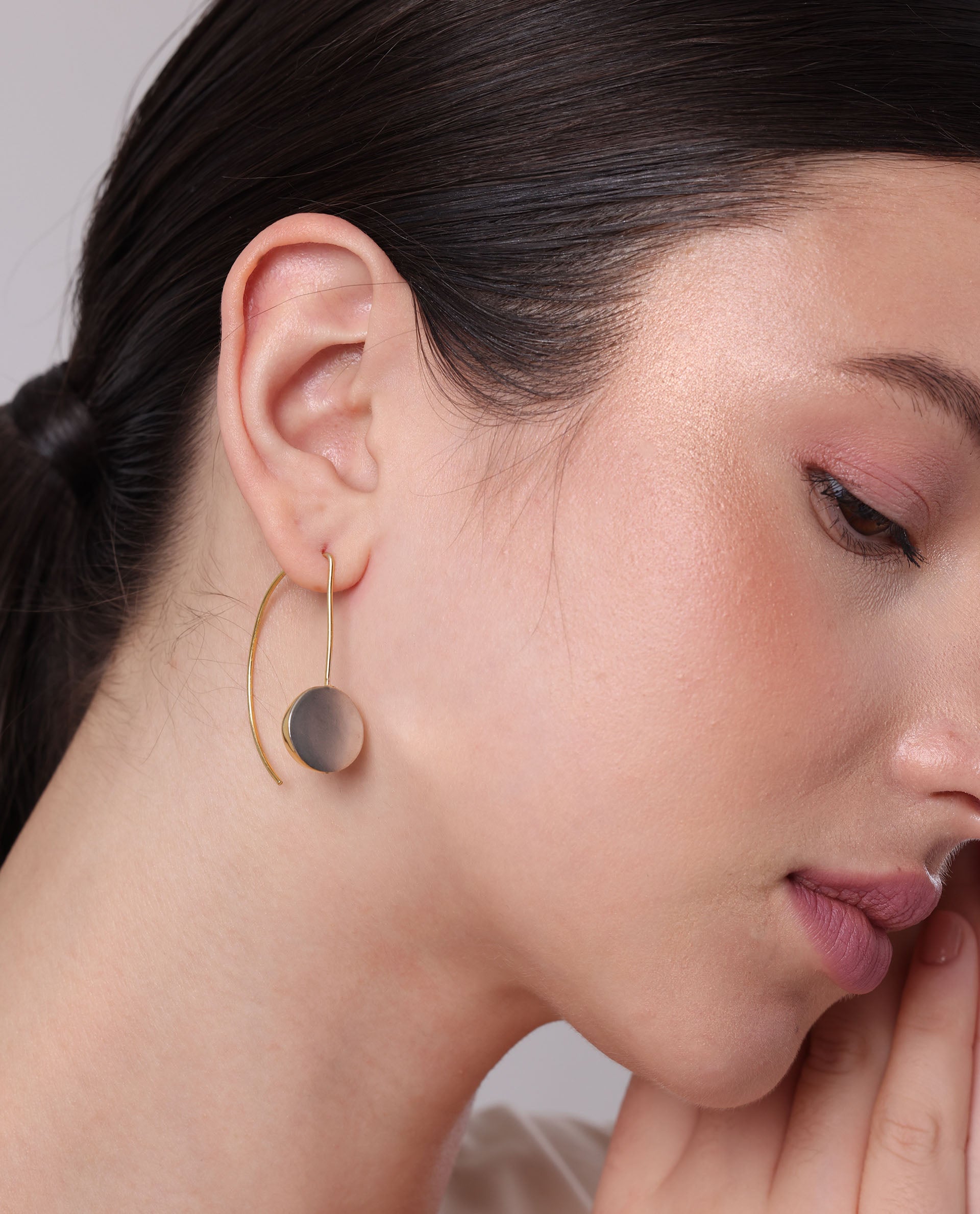 Rareism Women Drums Gold Earring