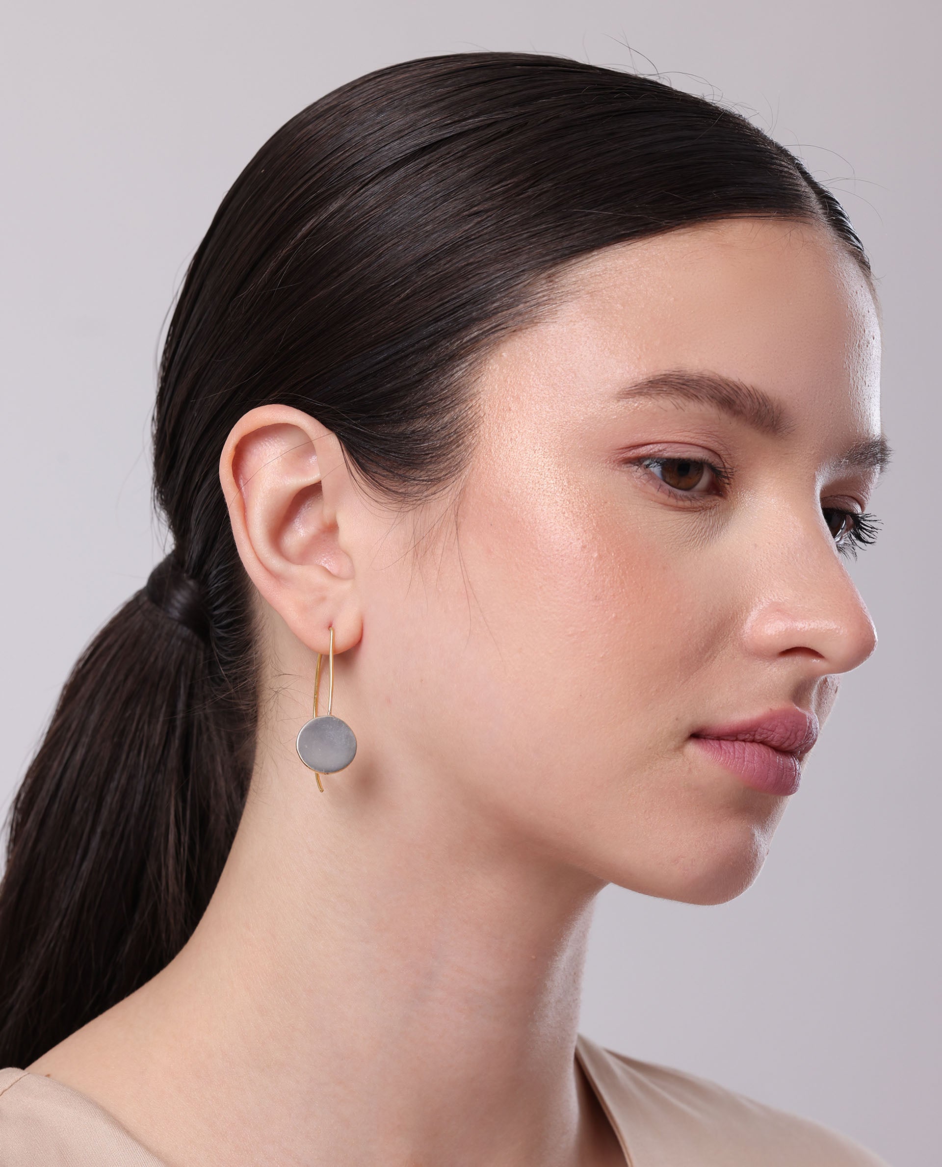 Rareism Women Drums Gold Earring