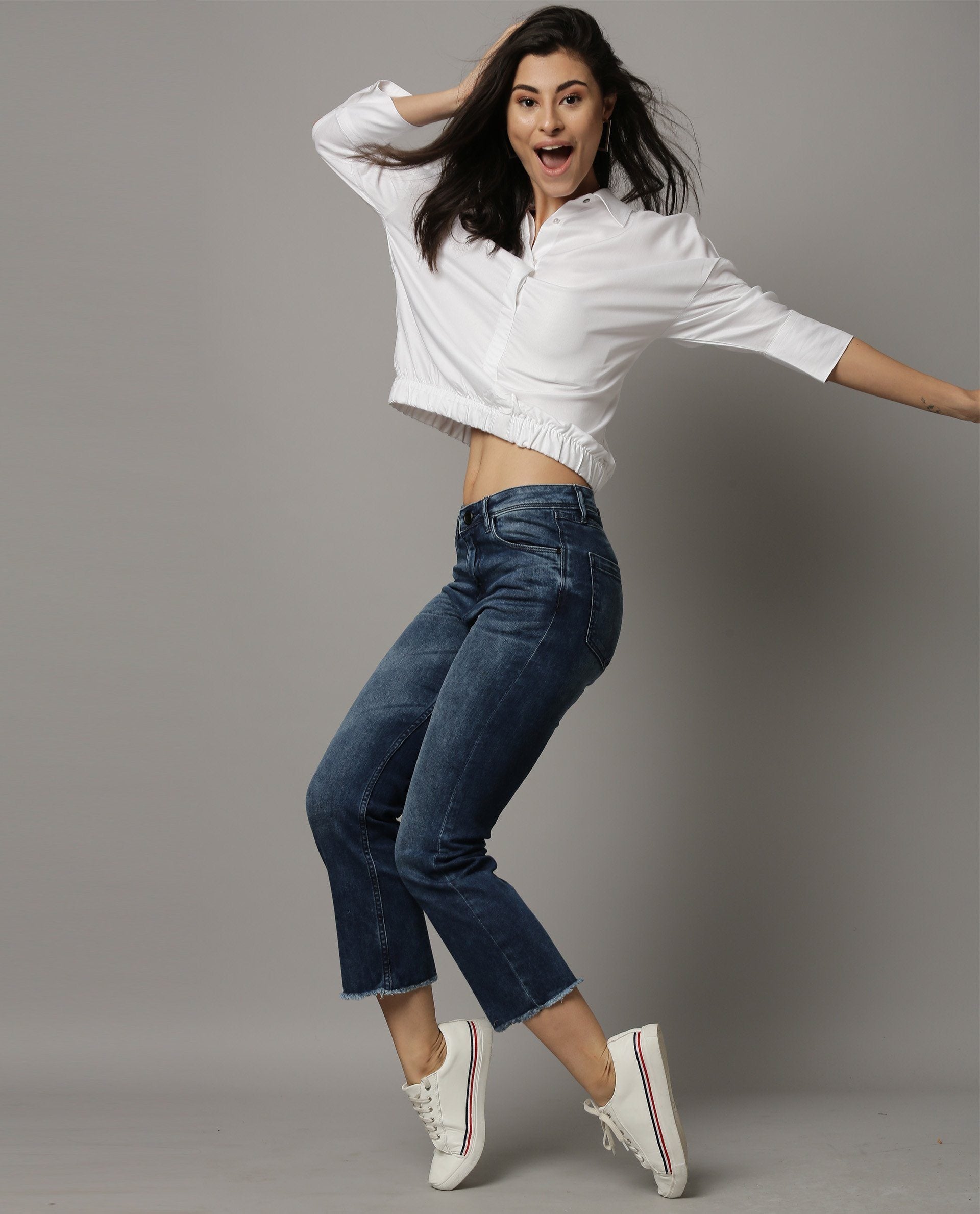 Rareism Women Dupe White Top Short Sleeves Solid