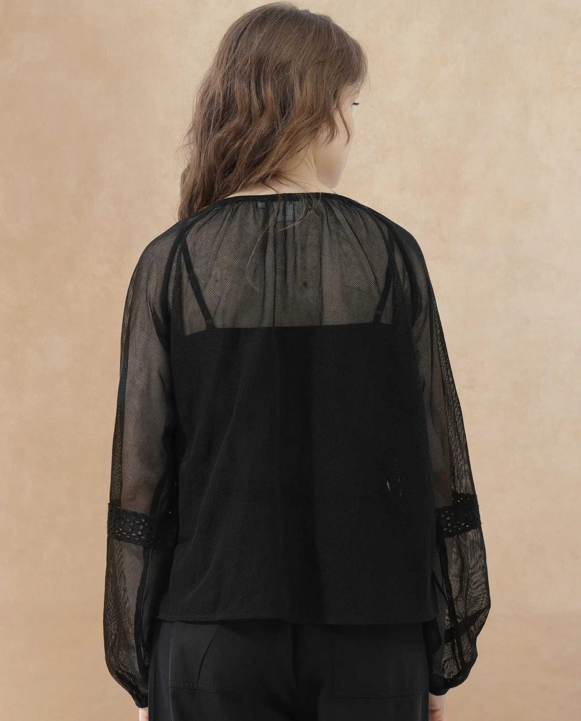 Rareism Womens Ela Black Top Dyed