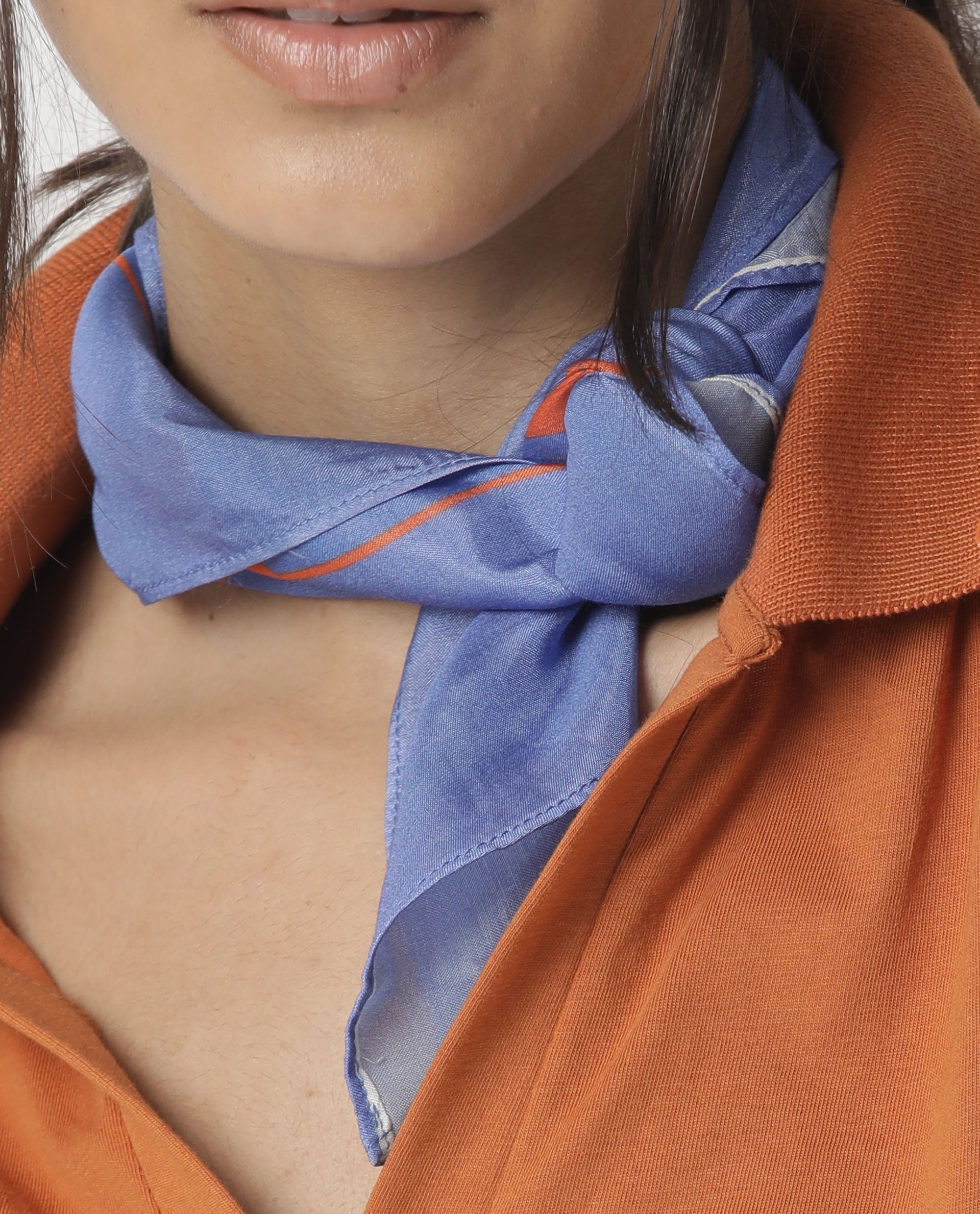 Rareism Women Ezra Blue Scarf Cotton Silk Fabric