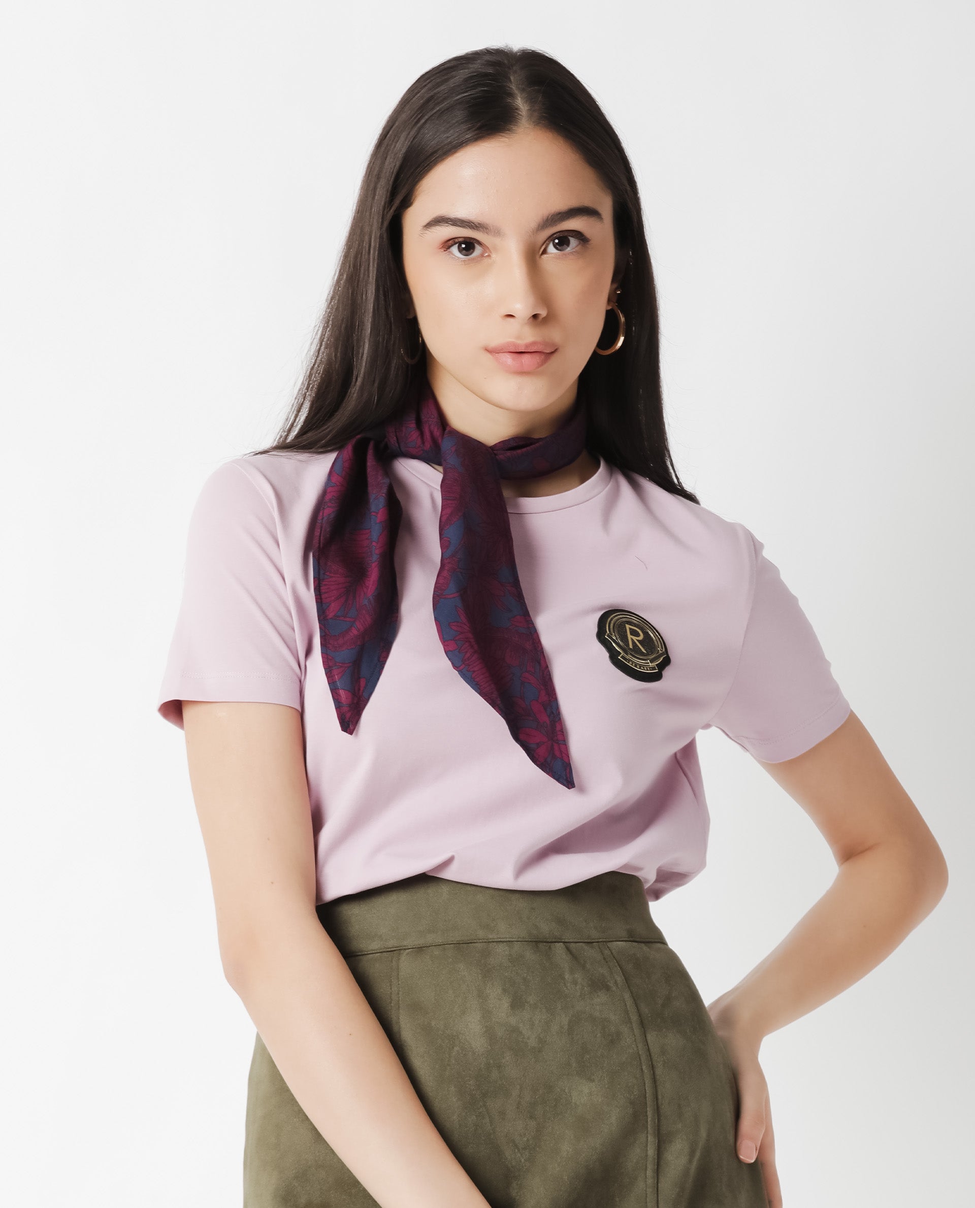 Rareism Women's Fuji Pink Cotton Crew Neck Graphic Print Regular Fit T-Shirt