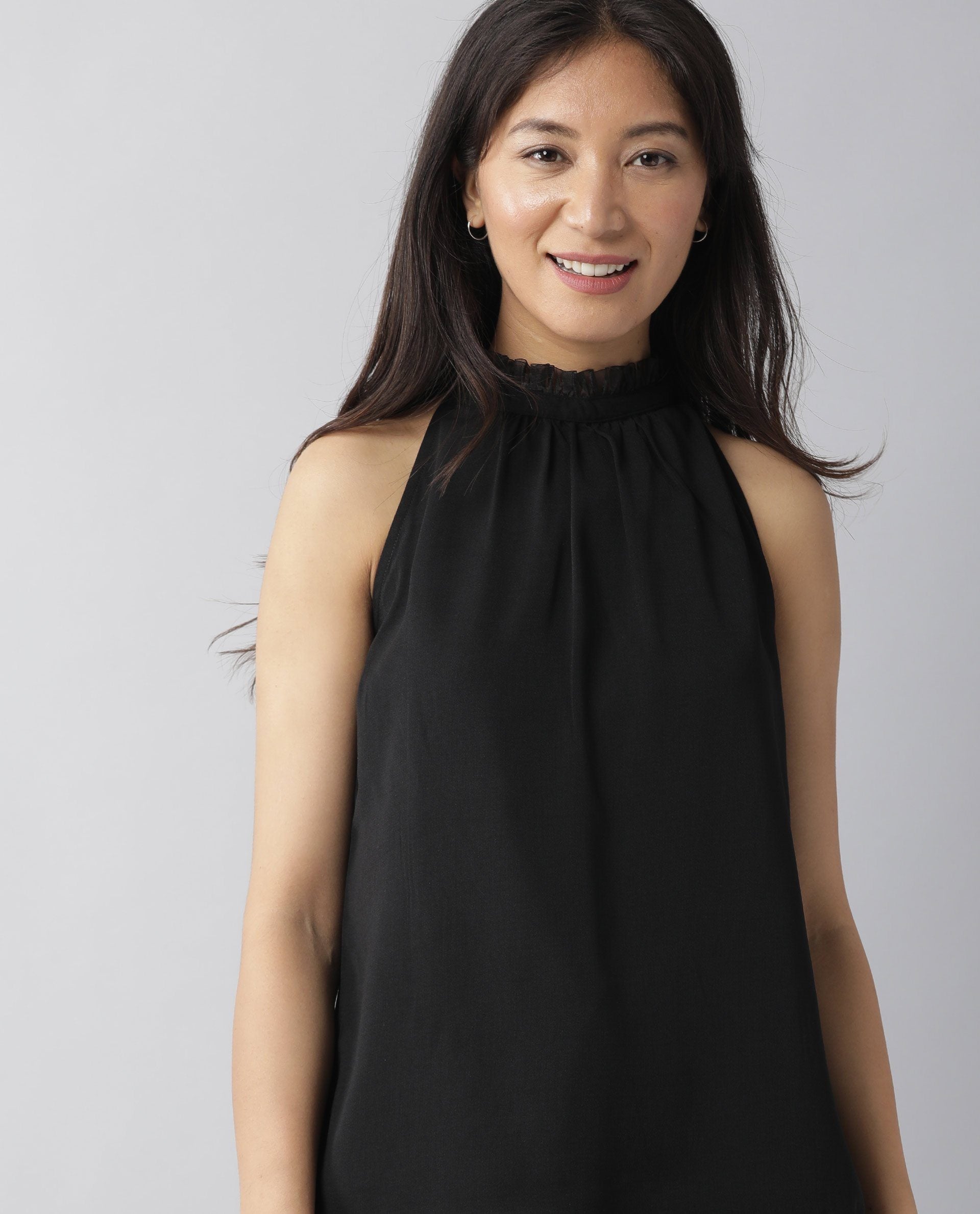 Rareism Women Gladis Black Top Sleeveless Solid