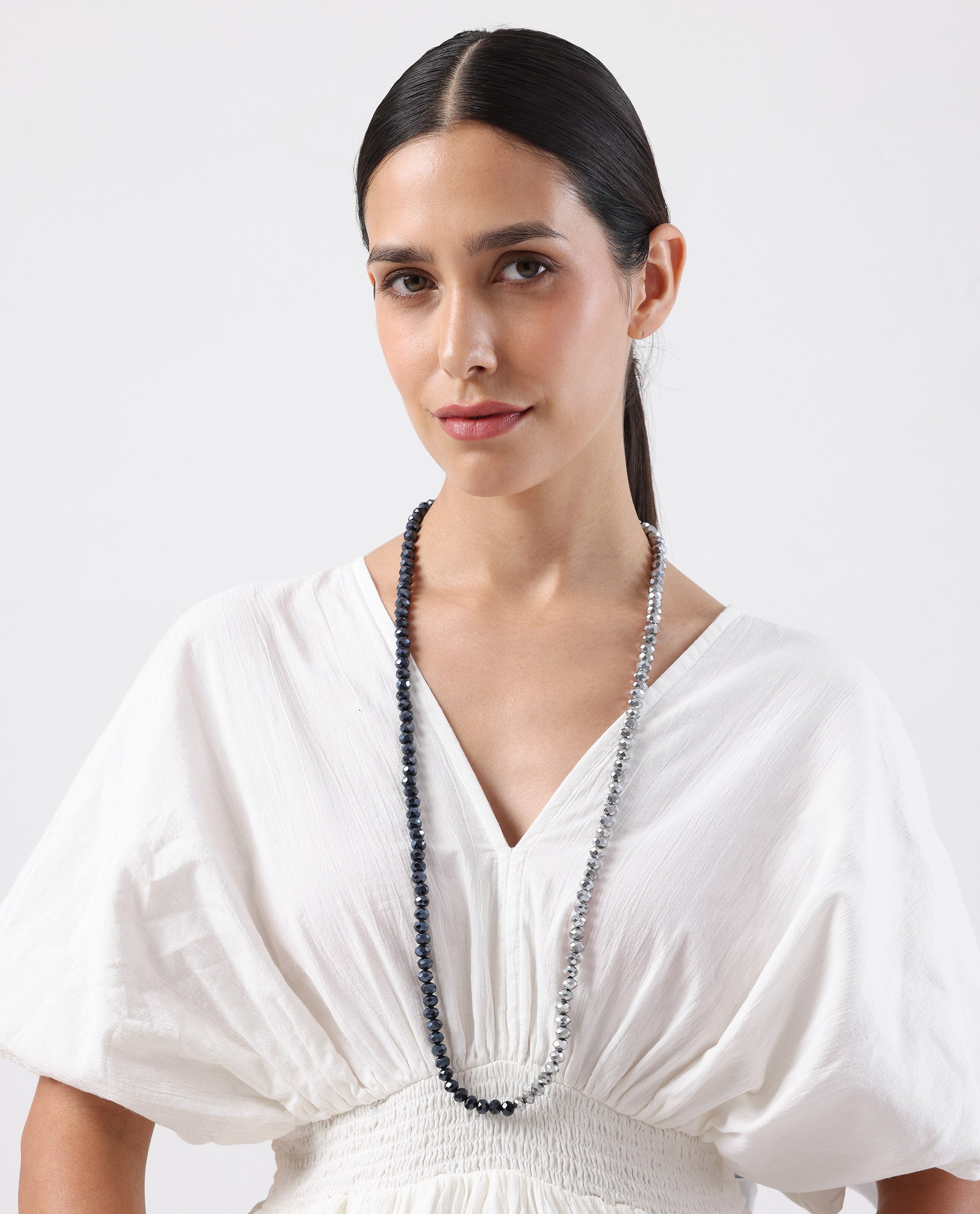 Rareism Women Glitter Silver Grey Necklace