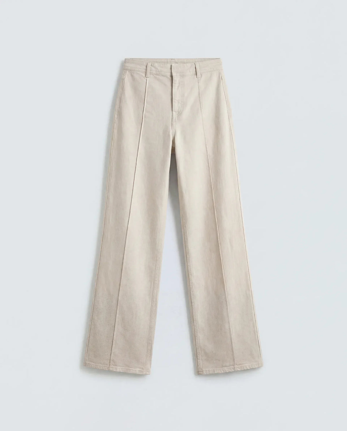 Rareism Women's Exenta Beige Cotton Wide Leg Plain Jeans