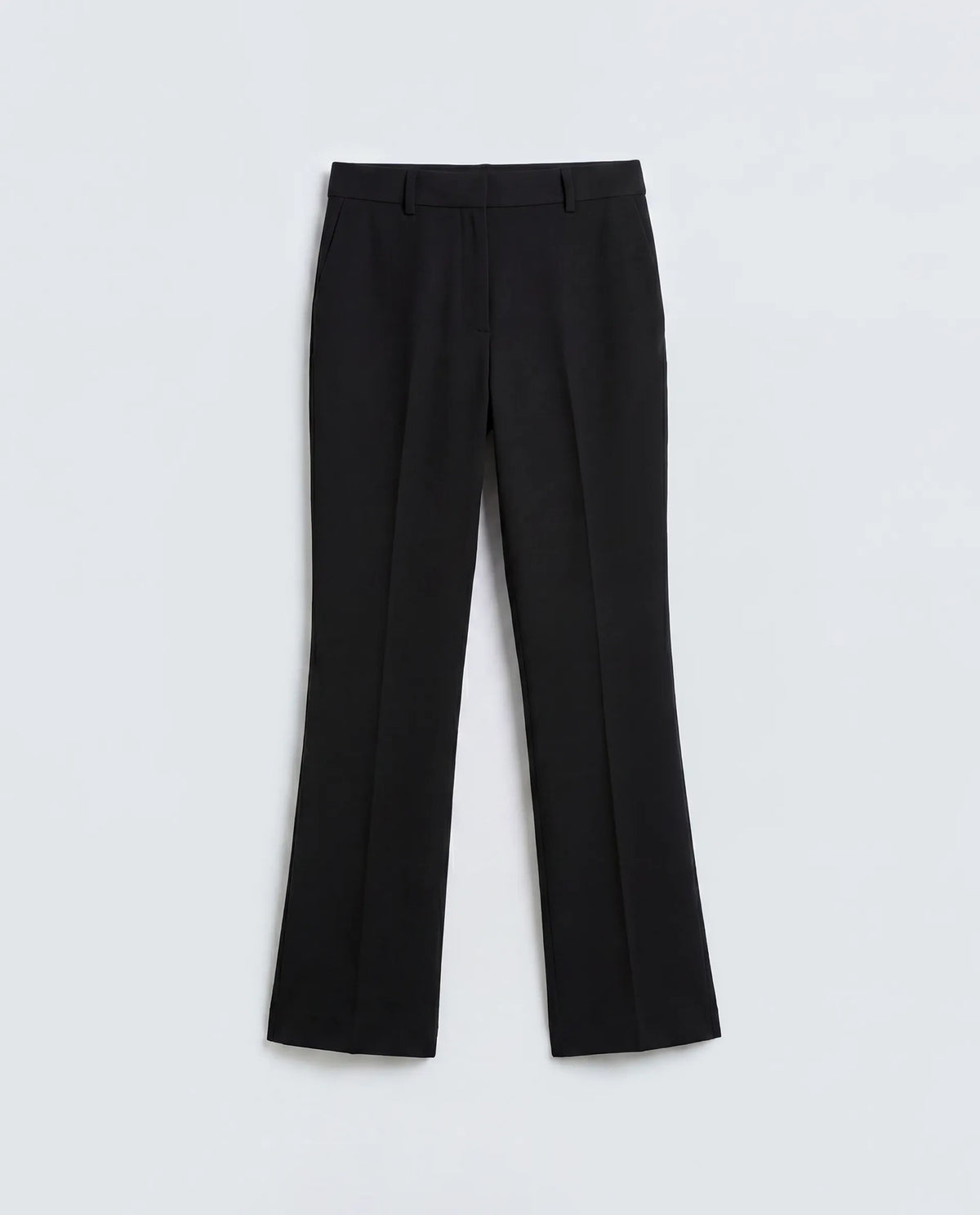 Rareism Women's Frare Black Viscose Fabric Bootcut Plain Trouser