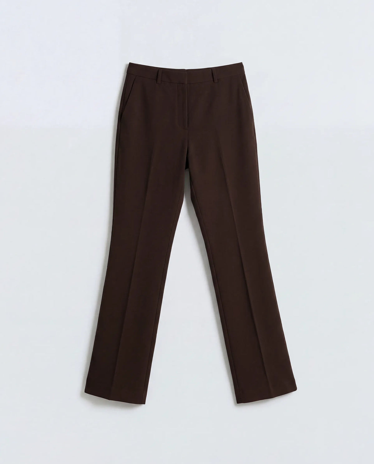 Rareism Women's Frare Brown Viscose Fabric Bootcut Plain Trouser