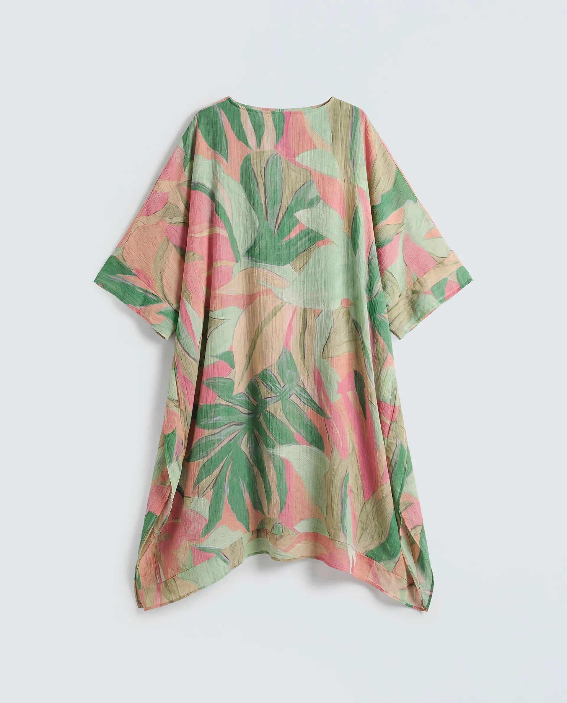 Rareism Women's Hirof Multi Polyester Full Sleeve Crew Neck Kaftan Fit Printed Dress