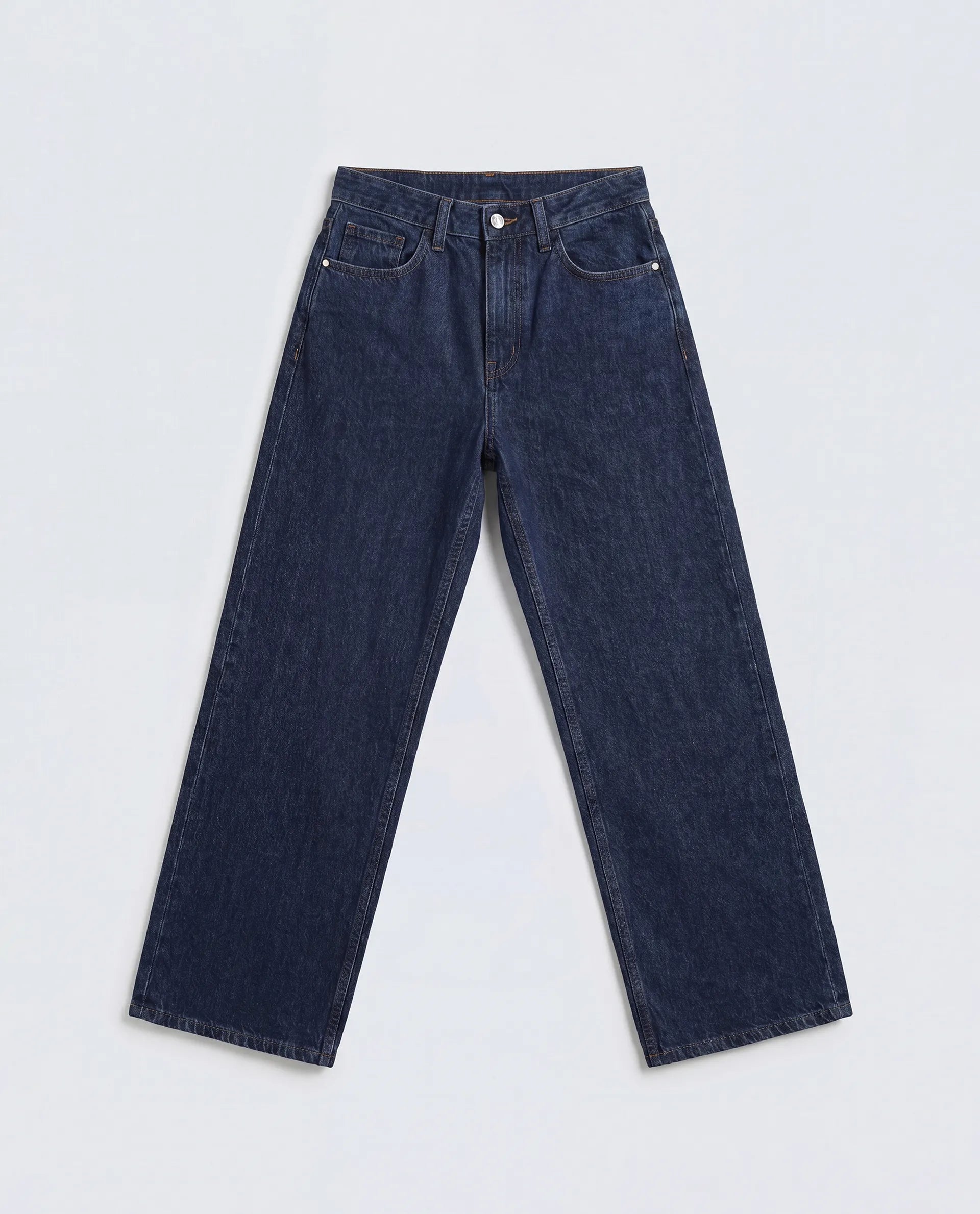 Rareism Women's Reglin Dark Blue Cotton Regular Fit Plain Jeans