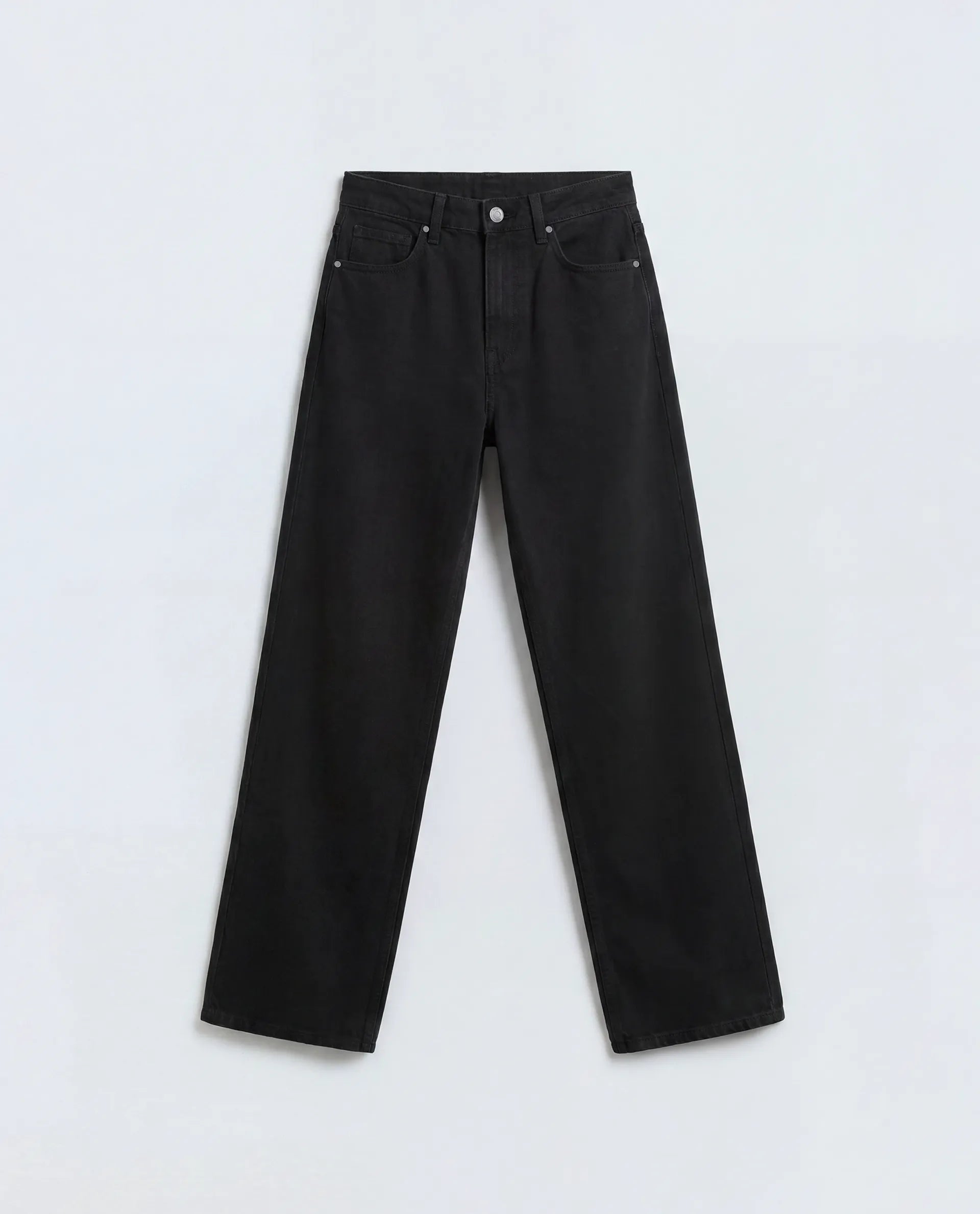 Rareism Women's Regmish Black Cotton Regular Fit Plain Jeans