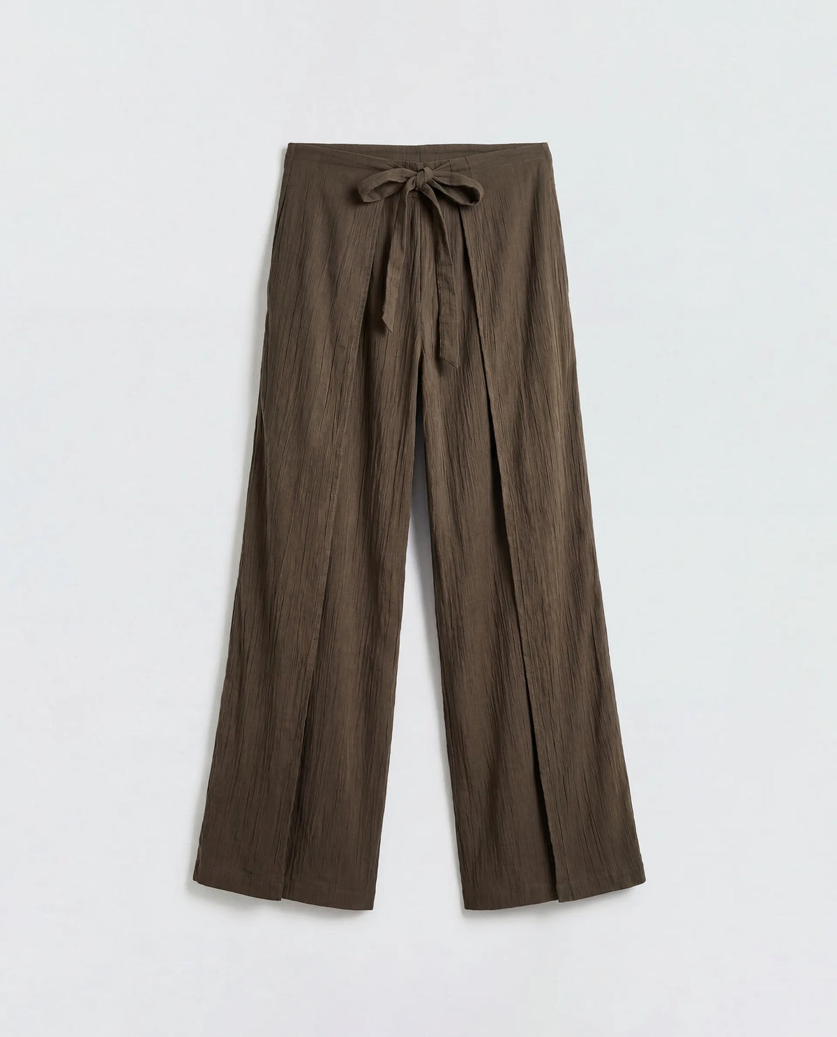 Rareism Women's Ronuzy Olive Cotton Wrap Plain Trouser