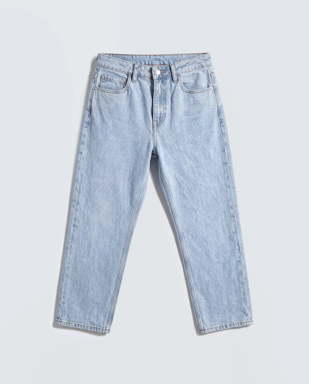 Rareism Women's Strefin Light Blue Cotton Straight Fit Plain Jeans