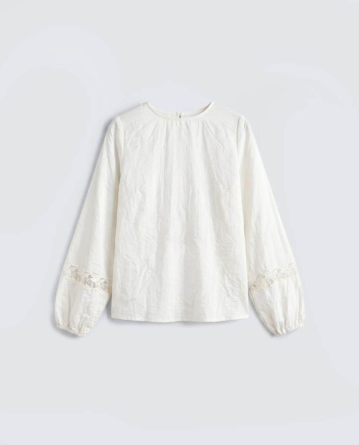 Rareism Women's Vaeli Off White Viscose Blend Full Sleeve Relaxed Fit Plain Top
