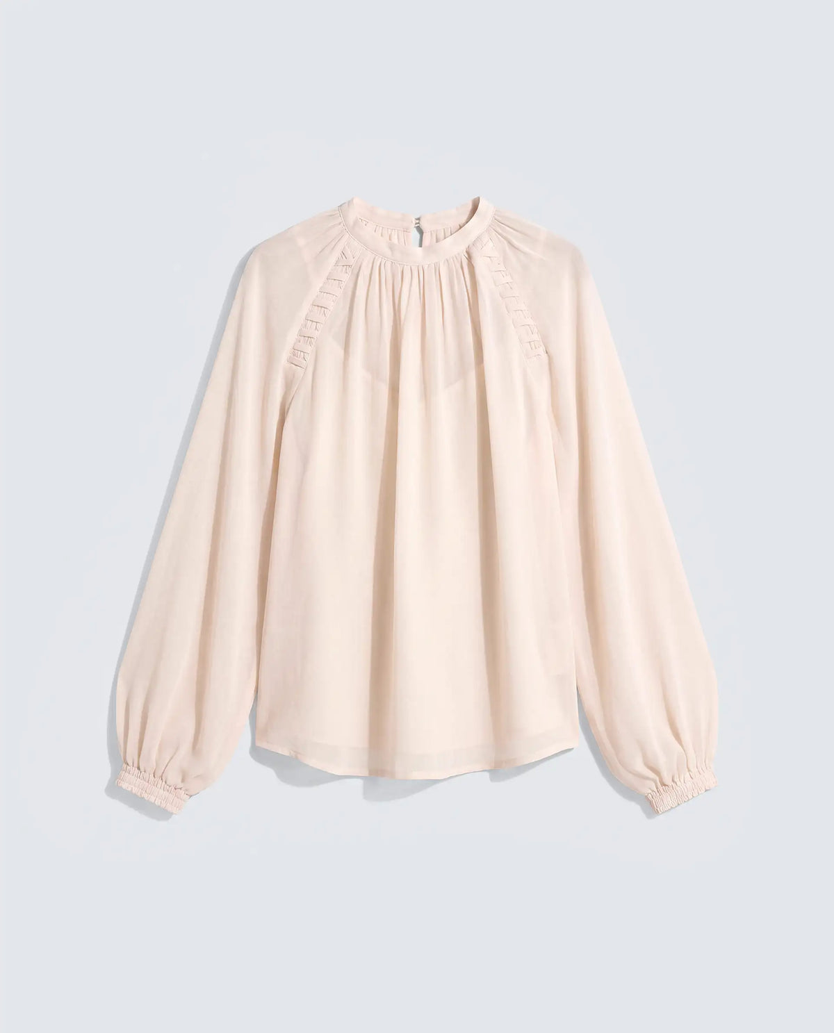 Rareism Women's Holto Beige Viscose Blend High Neck Relaxed Plain Top