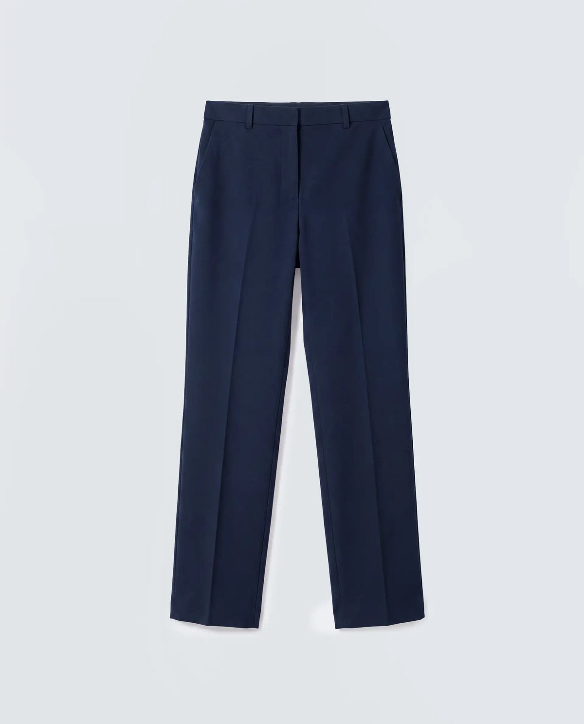 Rareism Women's Paper Navy Viscose Blend Fabric Tapered Plain Trouser