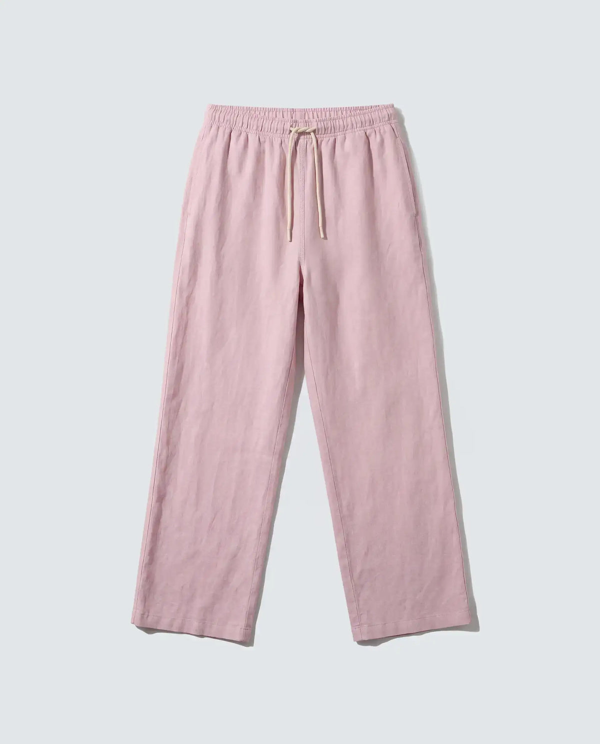 Rareism Women's Uniq Dusky Pink Linen Blend Fabric Straight Plain Trouser