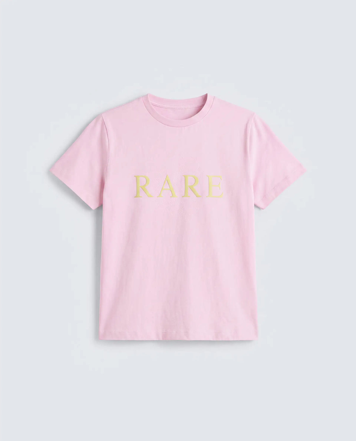 Rareism Women's Zhane Light Pink Cotton Crew Neck Pull-On Regular Typography Print T-Shirt
