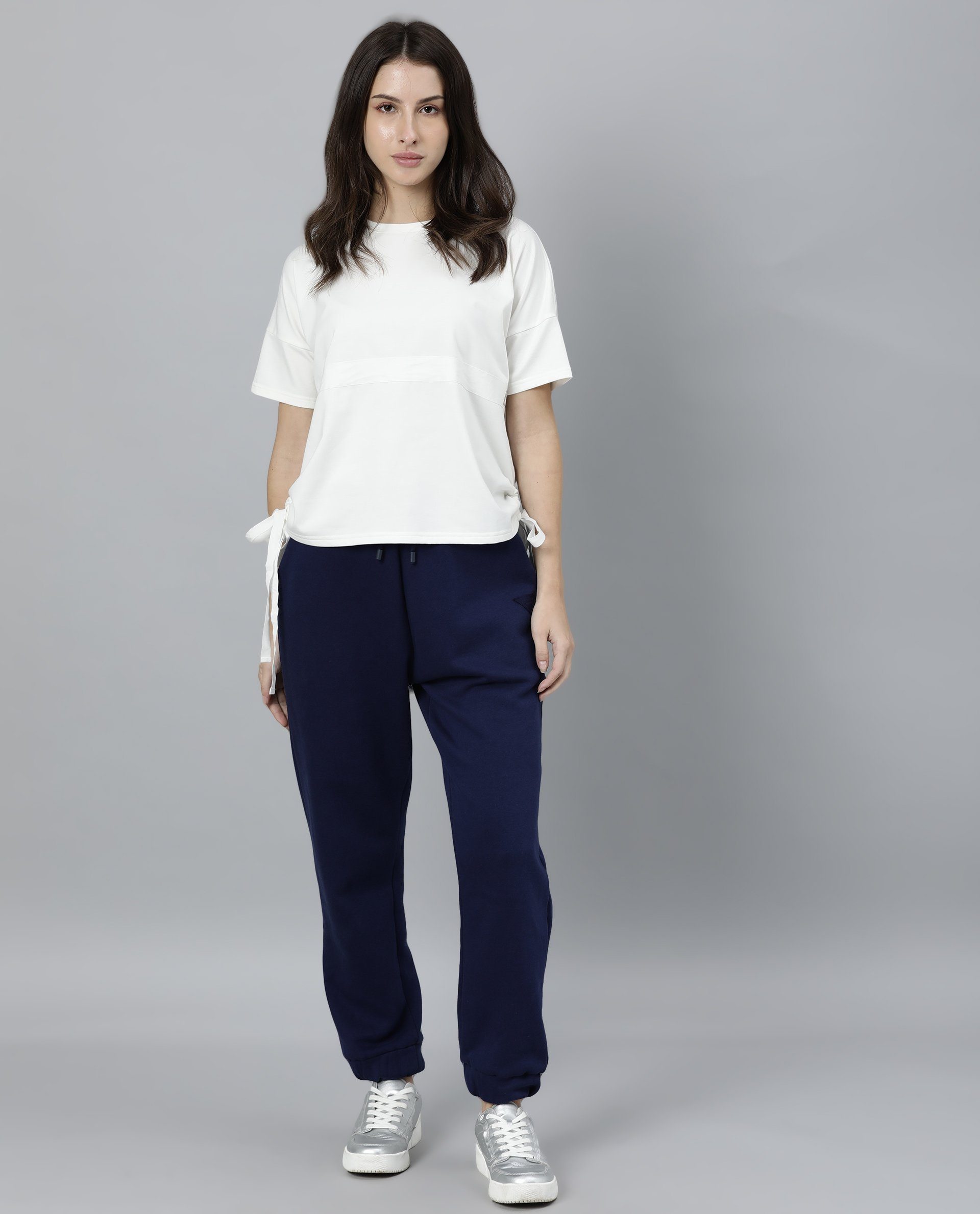 Rareism Womens Hoa Off White T-Shirt Polycotton Fabric Short Sleeve Regular Fit Round Neck