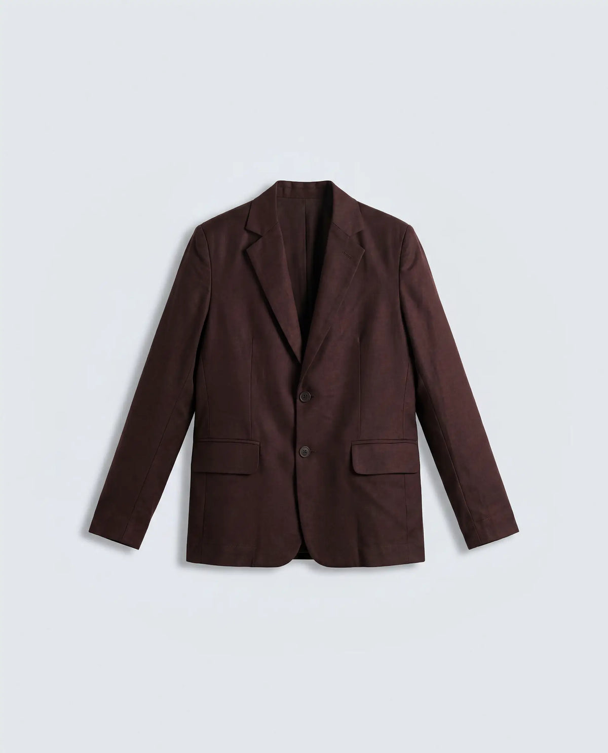 Rareism Women's Linzy-T Brown 100% Linen Full Sleeve Lapel Neck Regular Plain Blazer
