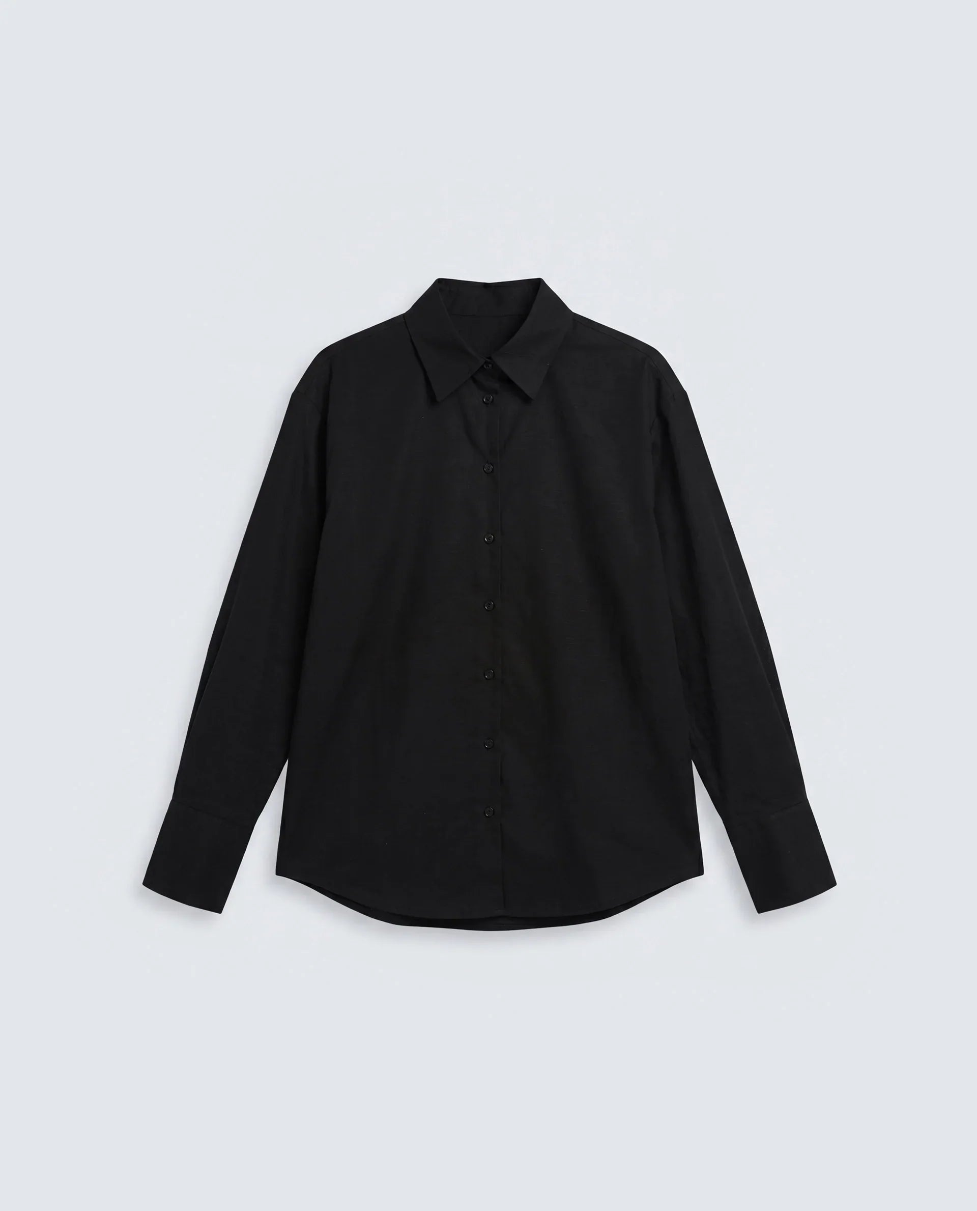 Rareism Women's Mewok Black Cotton Full Sleeve Spread Collar Regular Plain Shirt