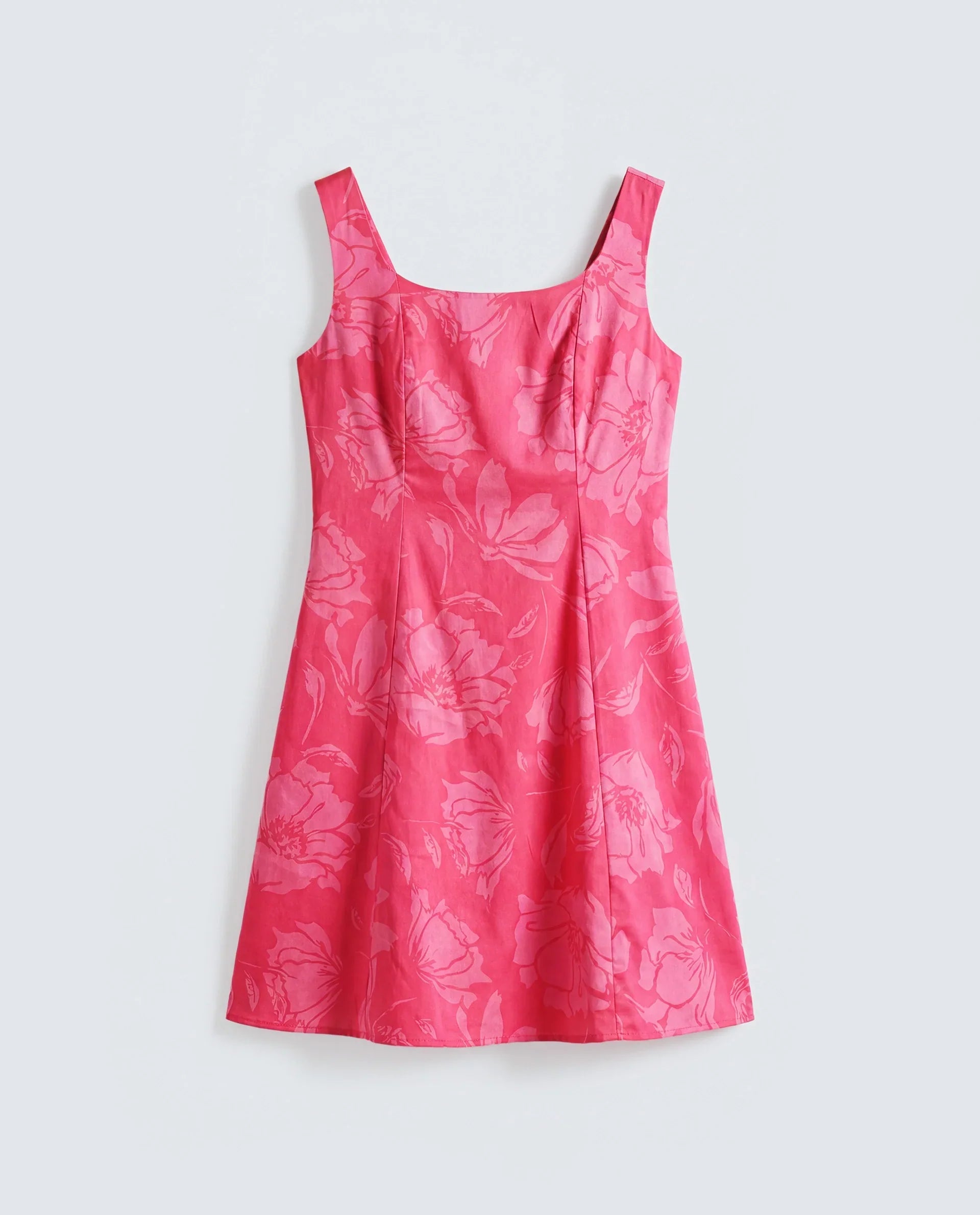 Rareism Women's Mopa Pink Cotton Sleeveless Boat Neck Fit And Flare Floral Print Dress