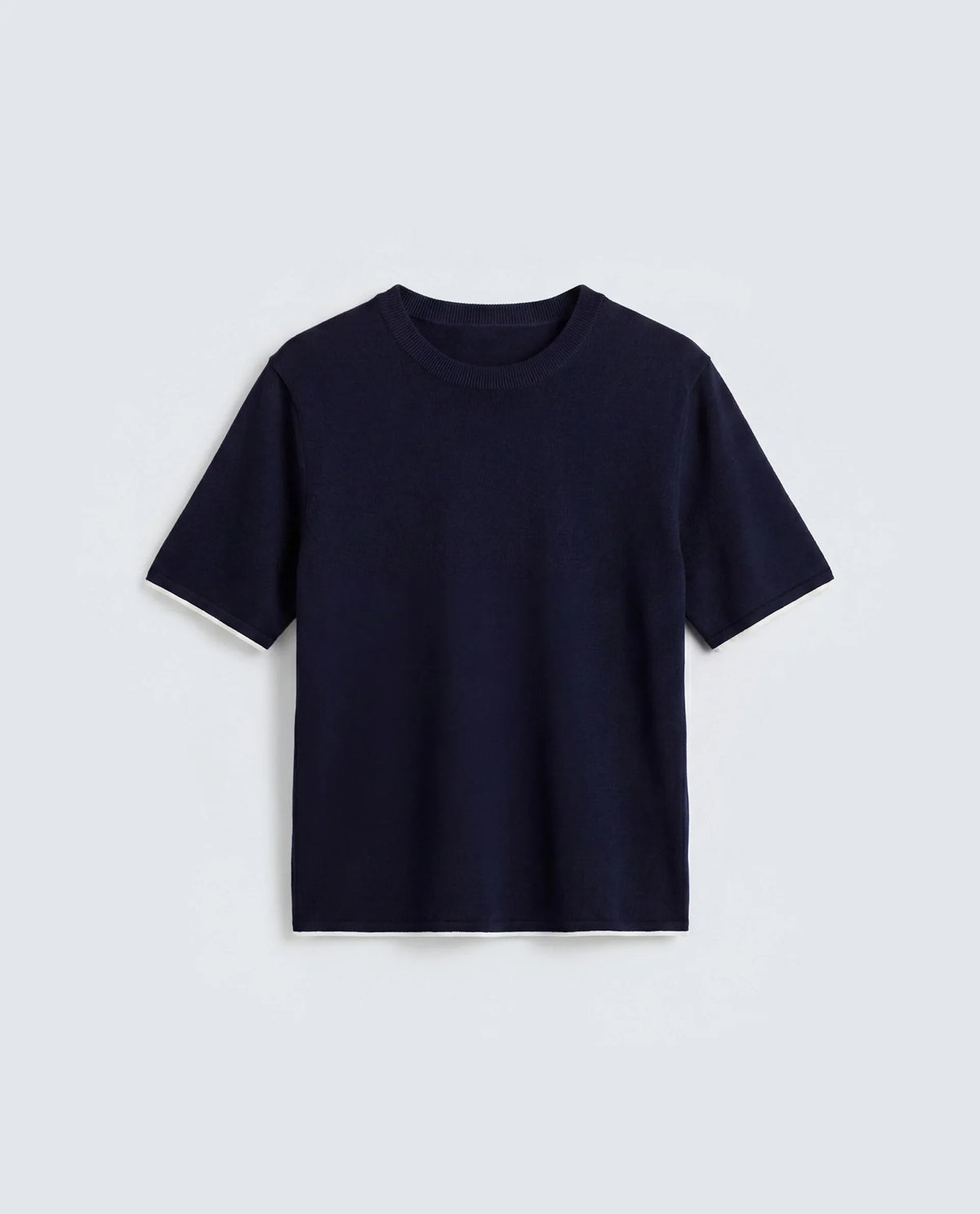Rareism Women's Sesh Navy Cotton Half Sleeve Crew Neck Regular Fit Plain Top