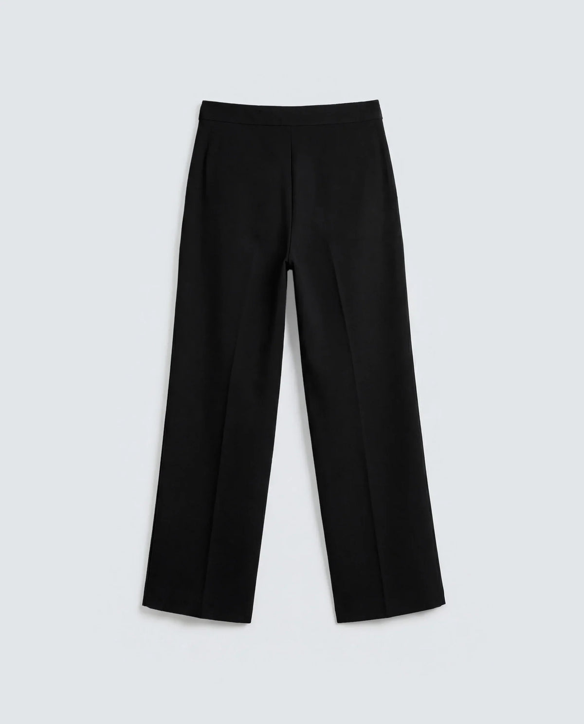 Rareism Women's Srait-1 Black Polyester Blend Fabric Straight Plain Trouser