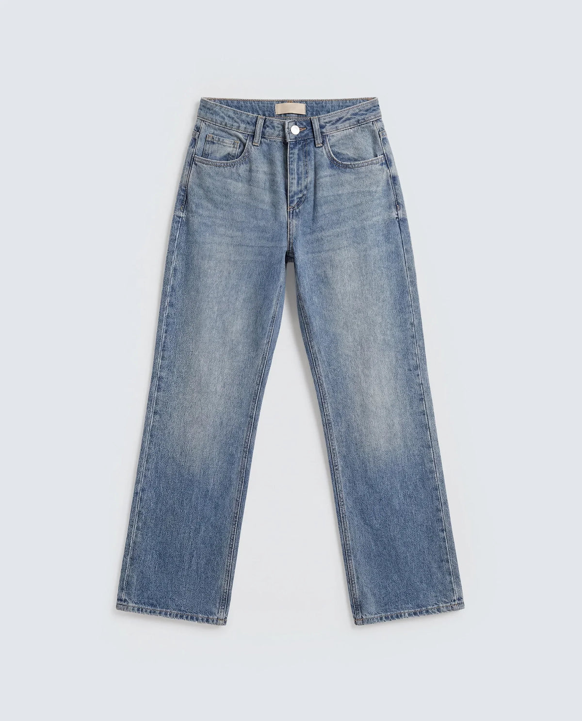 Rareism Women's Stara Light Blue Cotton Blend Straight Fit Plain Jeans