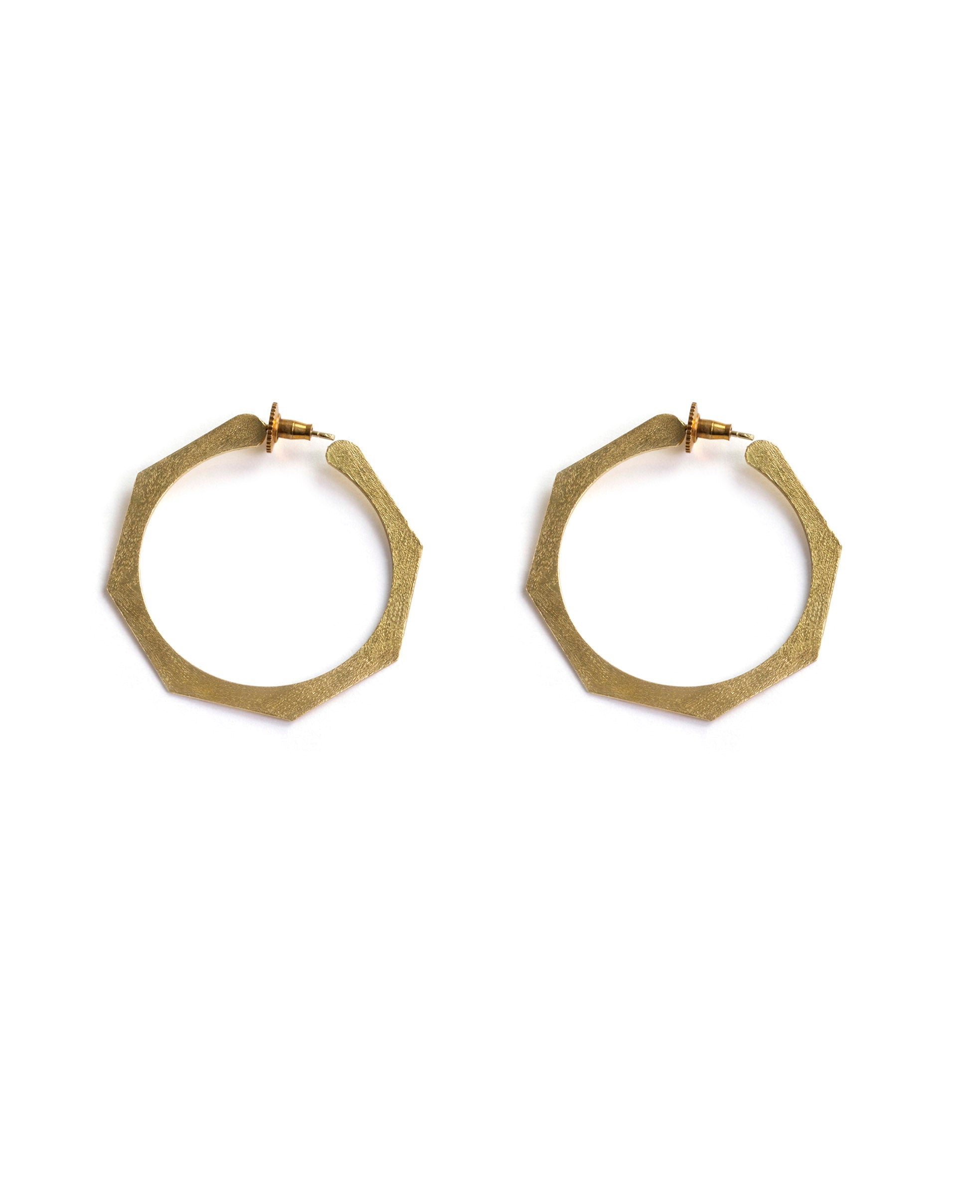 Rareism Women Hexa Hoop Gold Earring
