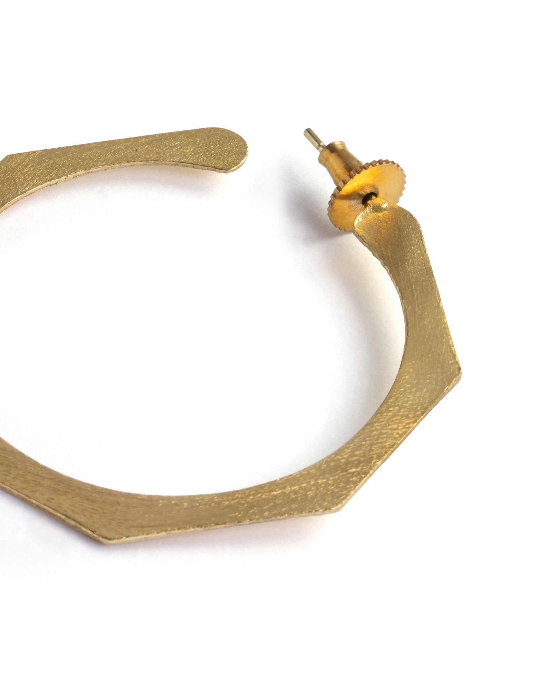 Rareism Women Hexa Hoop Gold Earring