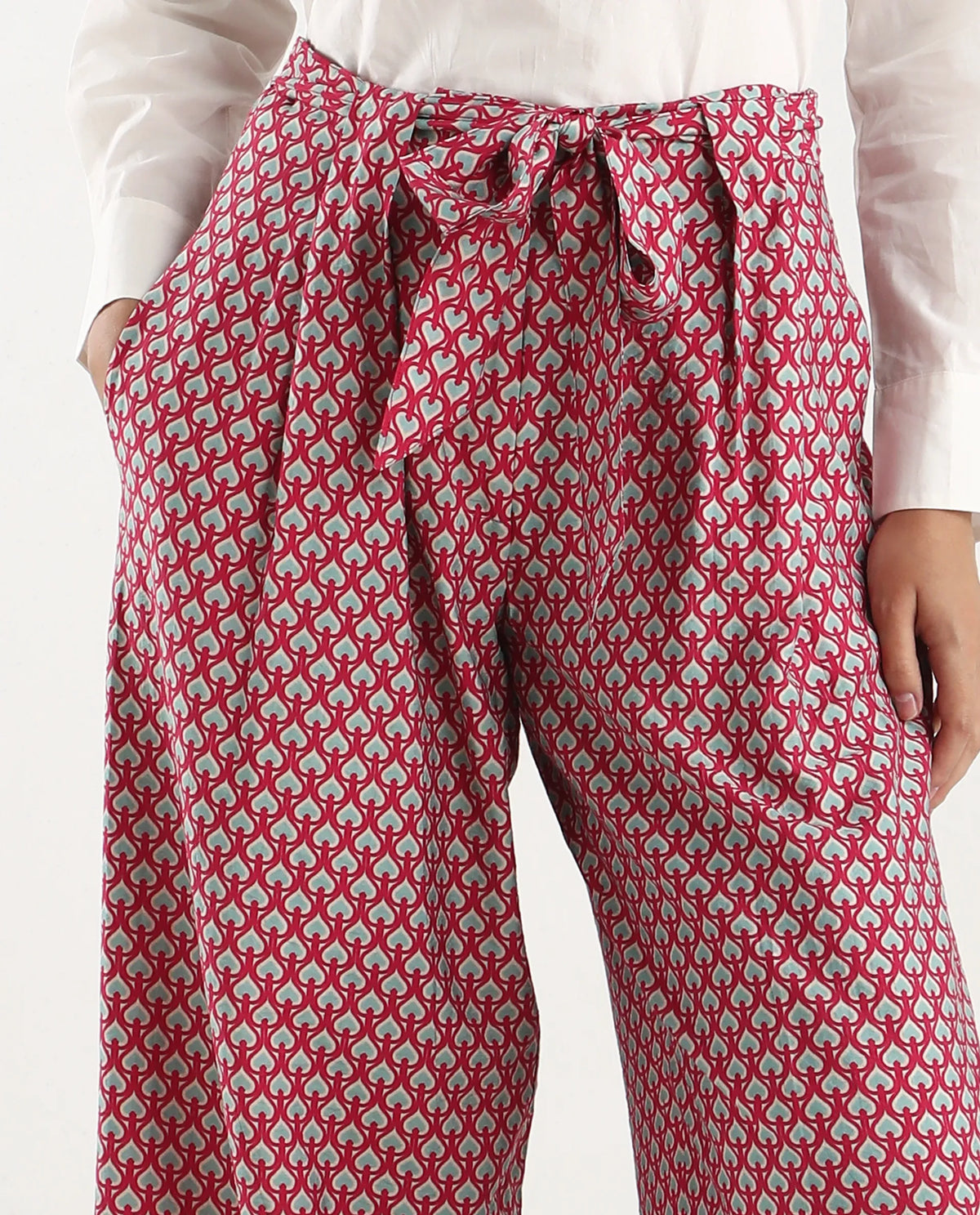 Rareism Women's Imanio Multi Polyester Blend Geometric Print Ankle Length Wide Trouser