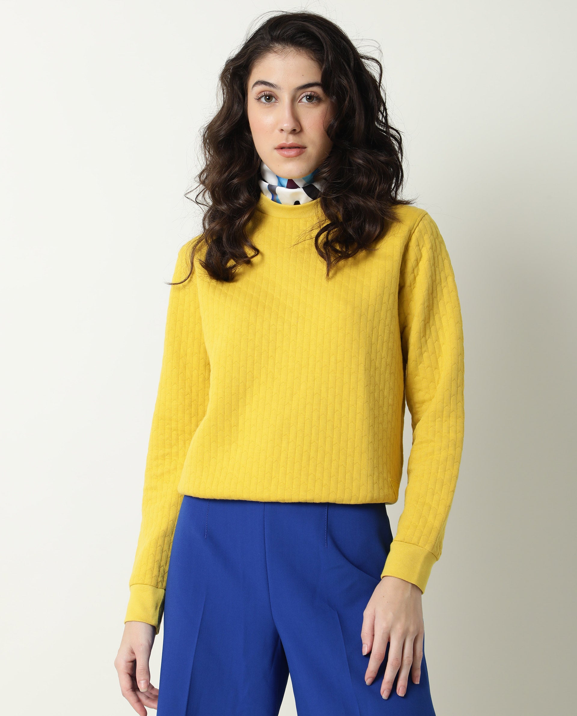 Rareism Women Sid Yellow Sweatshirt Solid