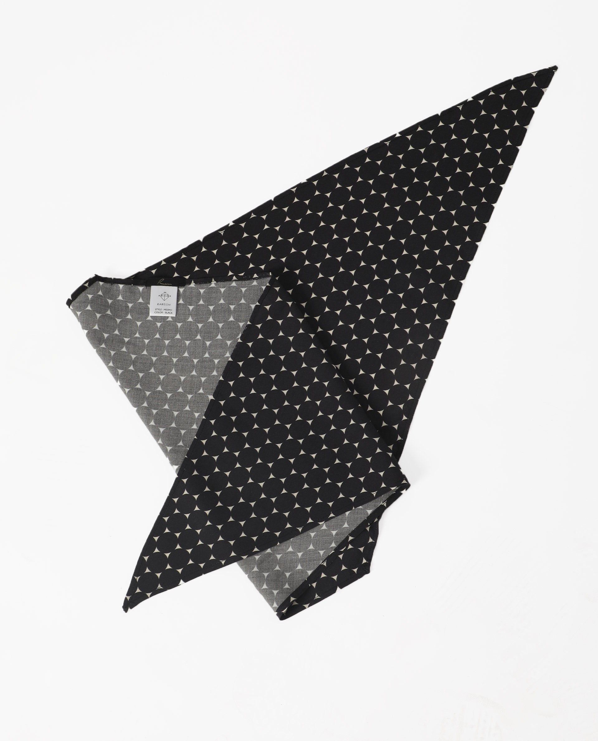 Rareism Women Mesmo Black Scarf Cotton Silk Fabric