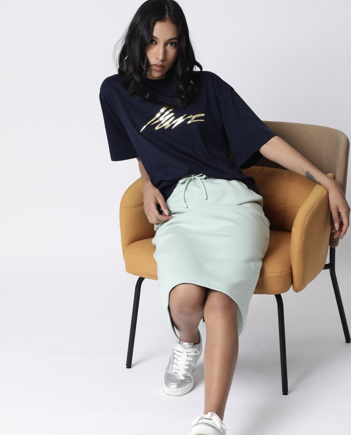 Rareism Women Niki Navy T-Shirt Short Sleeves