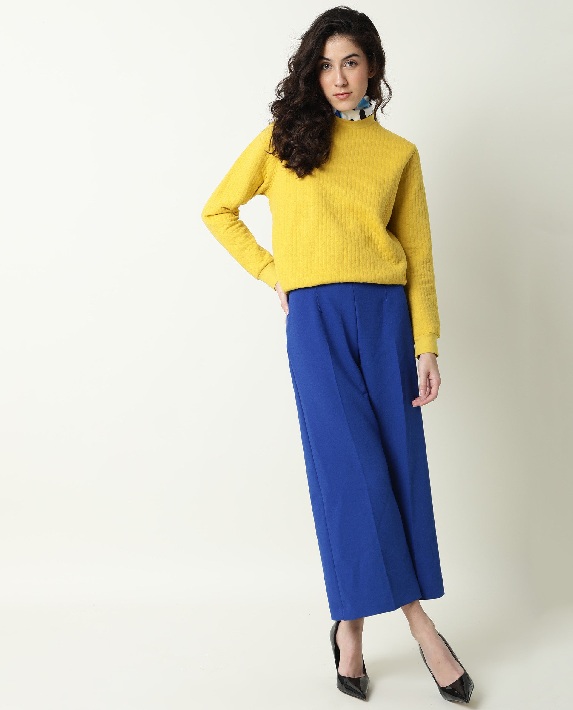 Rareism Women Sid Yellow Sweatshirt Solid