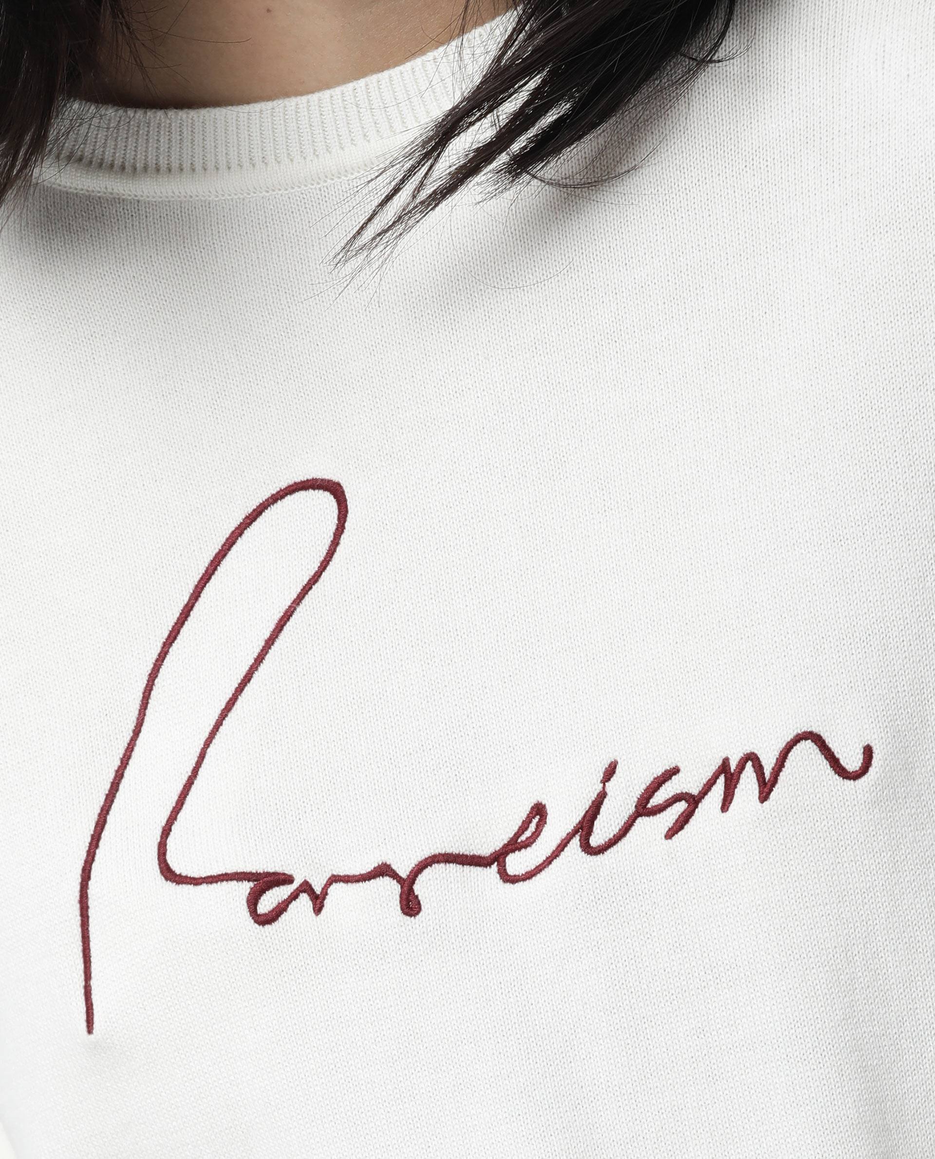 Rareism Women Plush Offwhite Sweater Full Sleeves