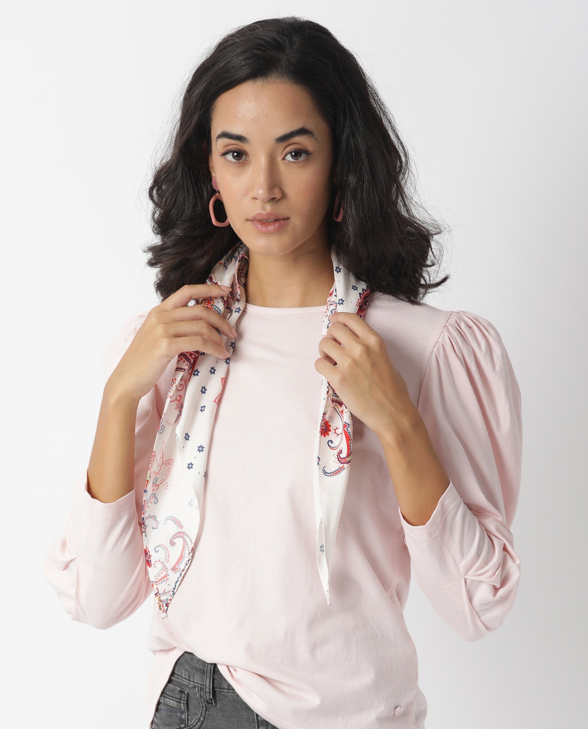 Rareism Women's Ballerina Pink Crew Neck Plain Knee Length Regular Fit Top