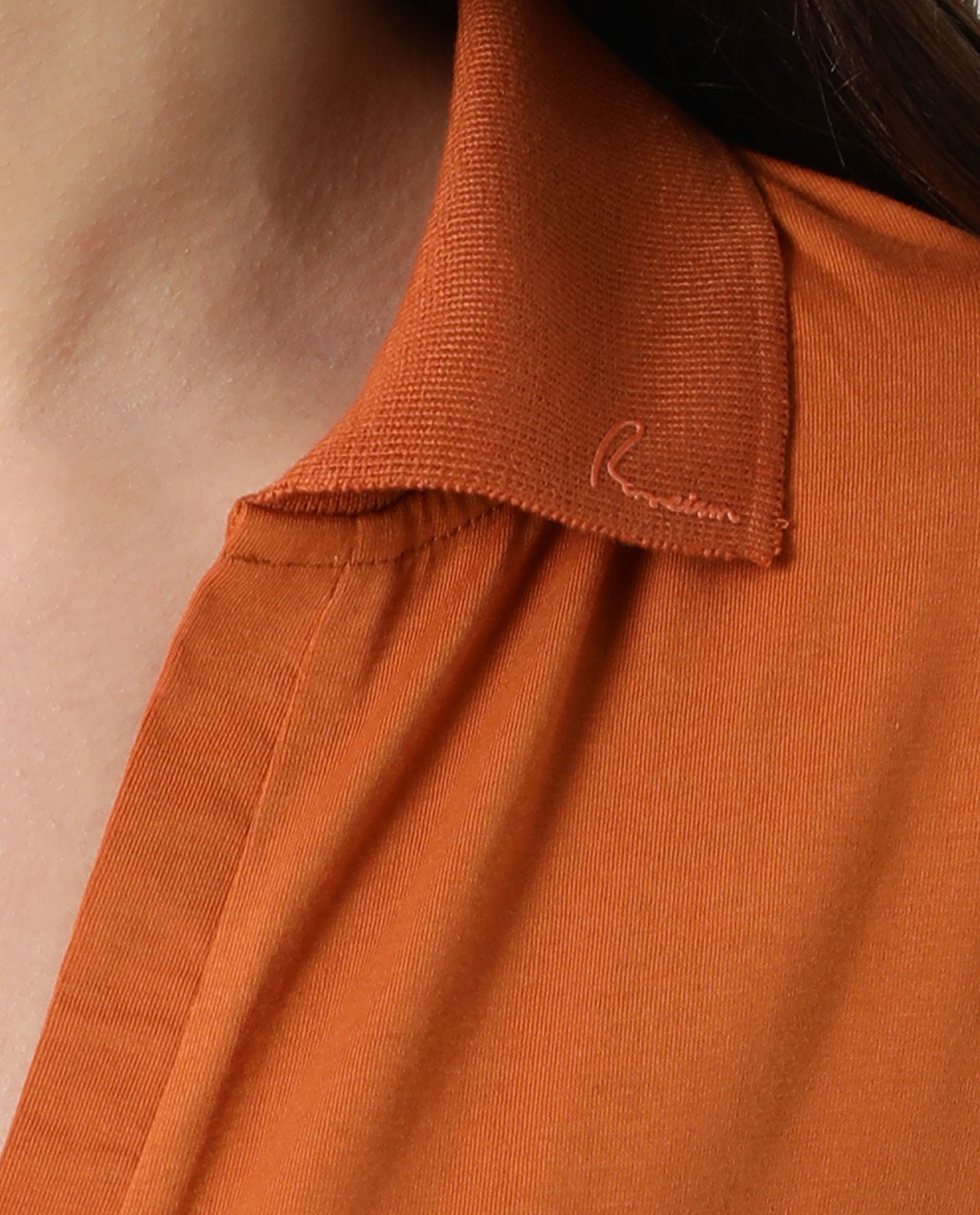 Rareism Womens Candid Orange Polo Cotton Fabric Regular Fit Half Sleeve Collared Neck