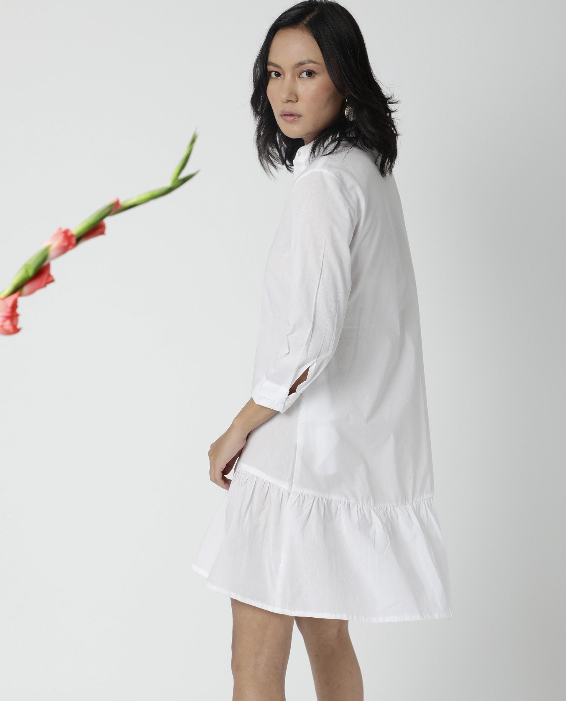 Rareism Women's Krepe White Dress
