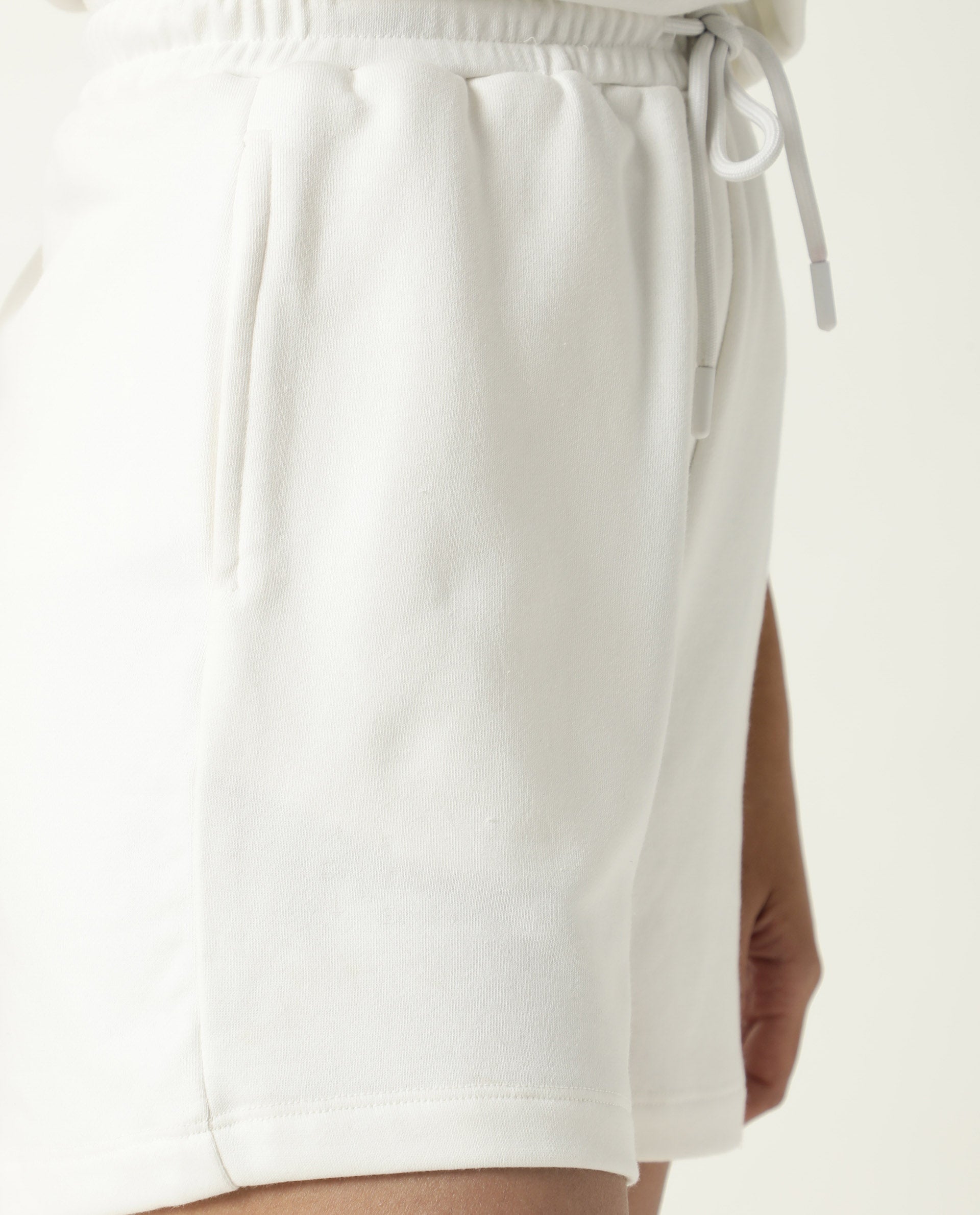 Rareism Women's Medium Weight Terry 290 Gsm Cotton Blend Plain Mini Relaxed Fit Shorts