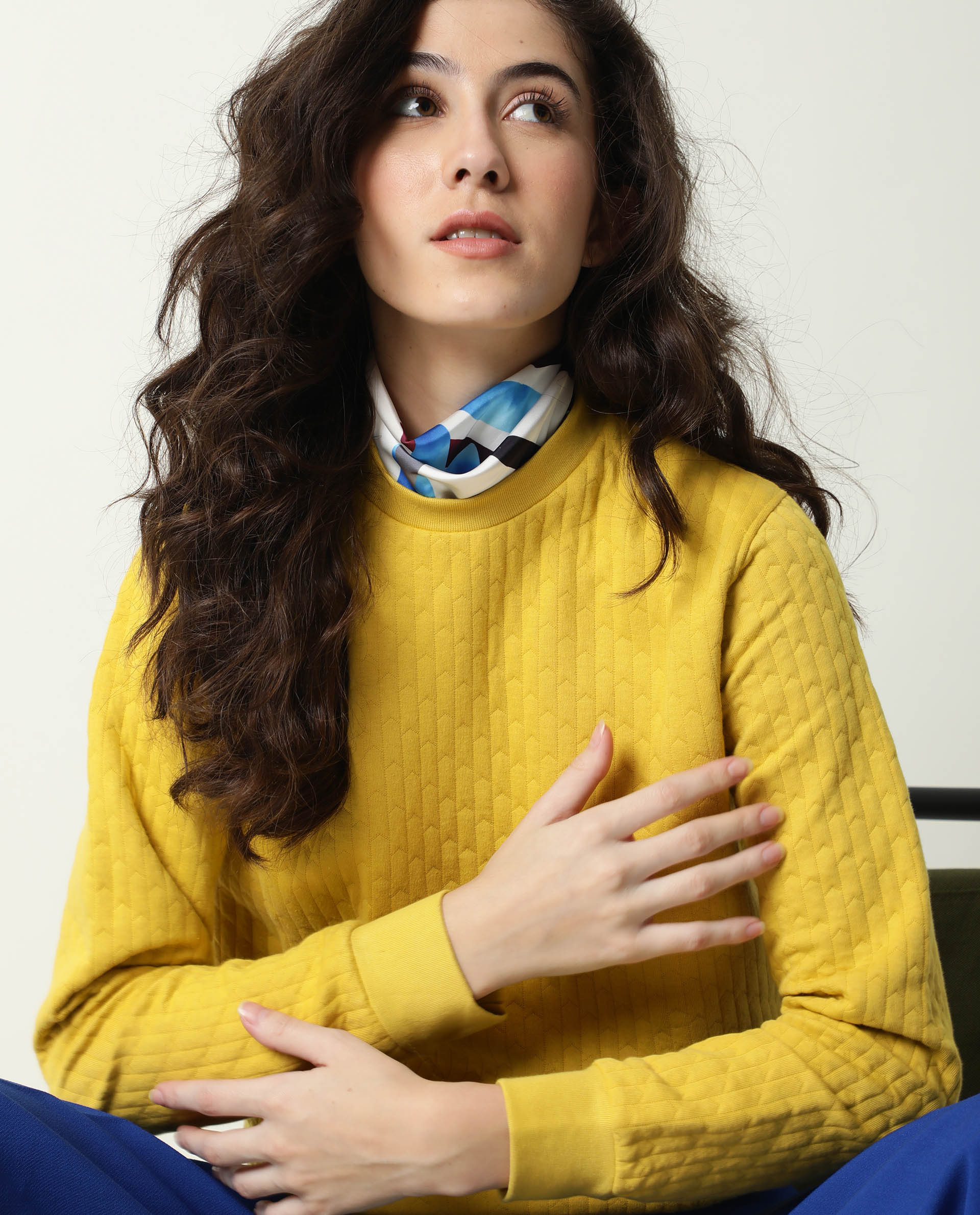 Rareism Women Sid Yellow Sweatshirt Solid