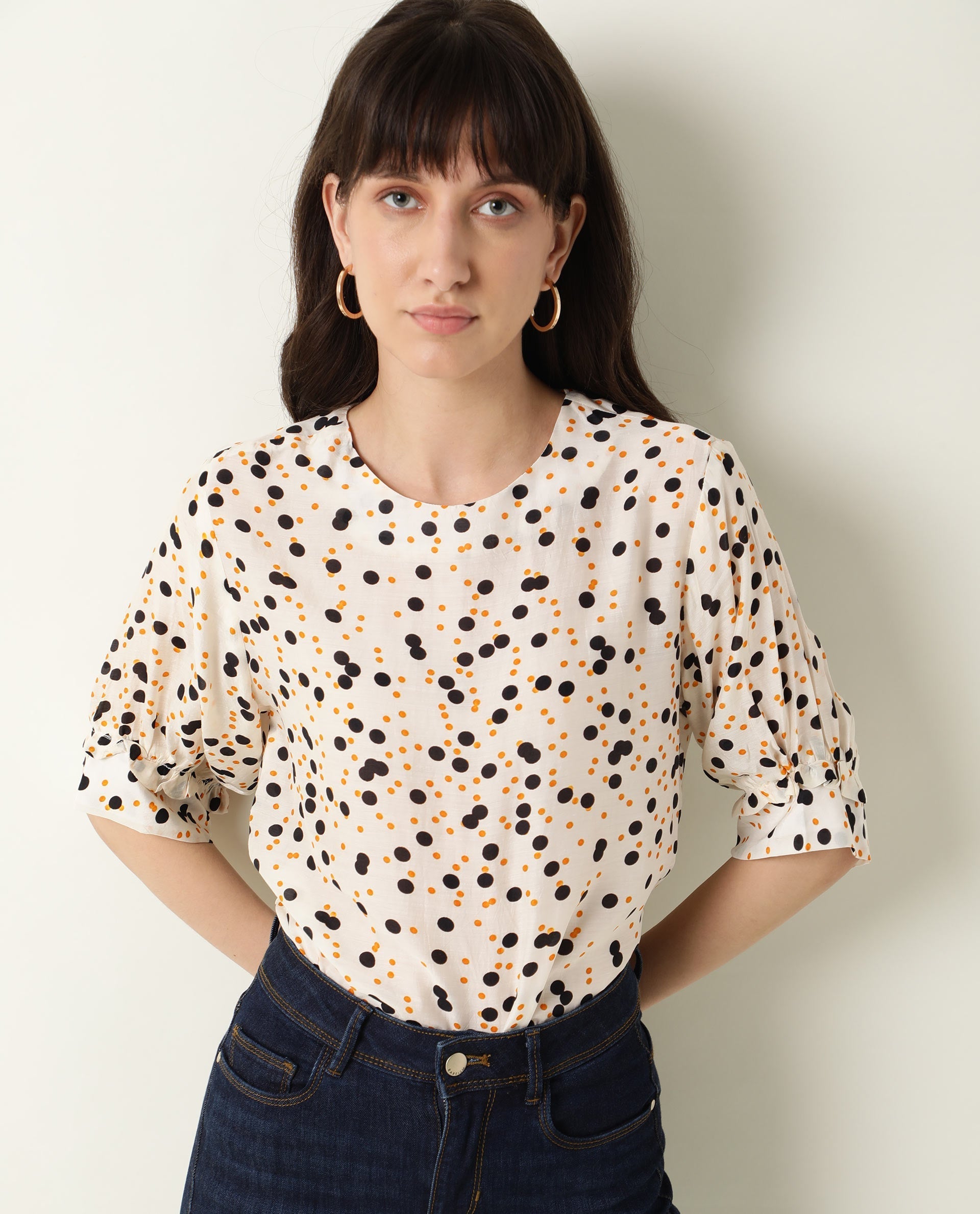 Rareism Women's Roy Orange Top