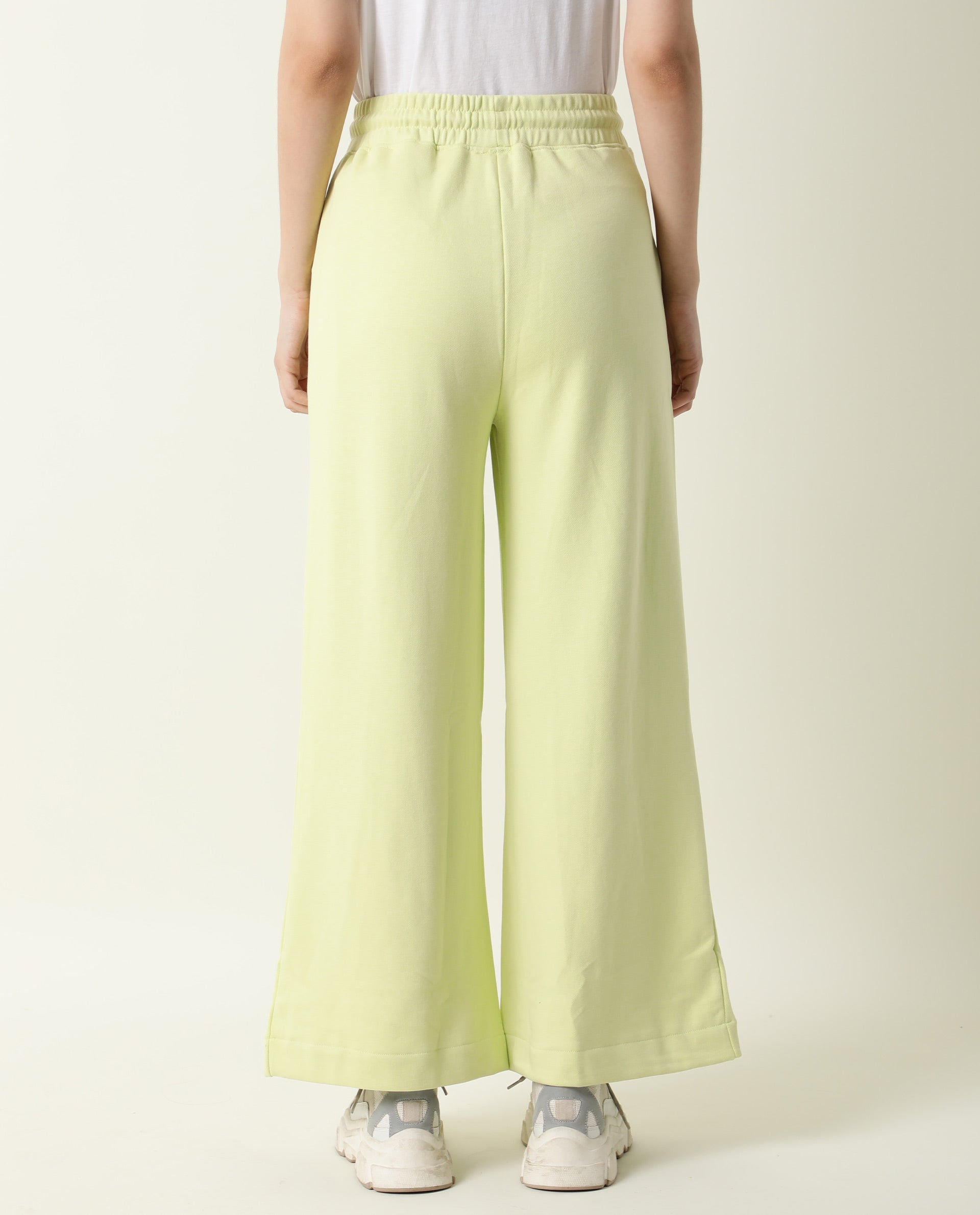 Rareism Women's Pazo-1 Green Polyester Blend Plain Ankle Length Relaxed Fit Track Pant