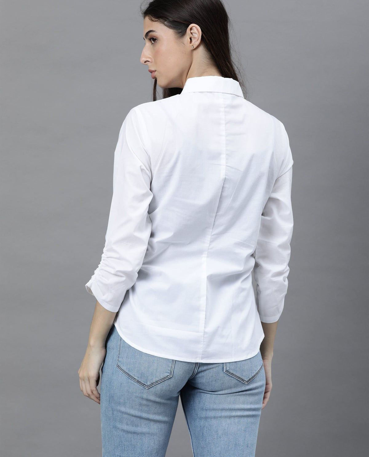 Rareism Womens Anure White Shirt Cotton Fabric Long Sleeves