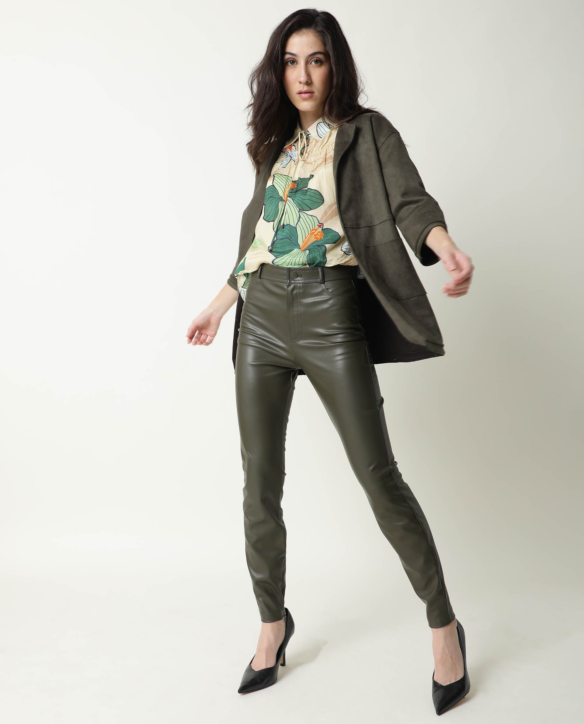 Rareism Womens Kalina Off White Top Cotton Silk Fabric Full Sleeve Key Hole Neck