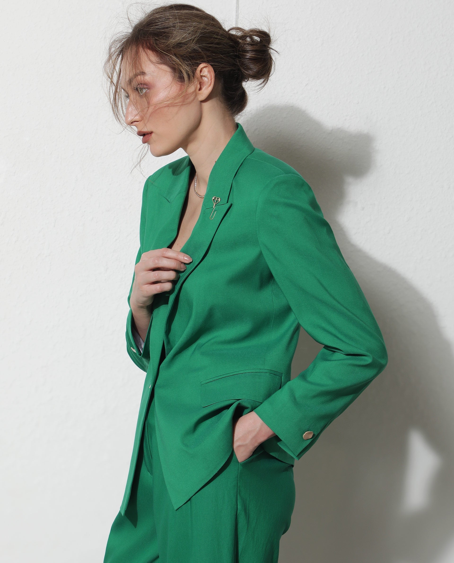 Rareism Women's Ziva Blazer Polyester Lapel Neck Plain Tailored Blazer