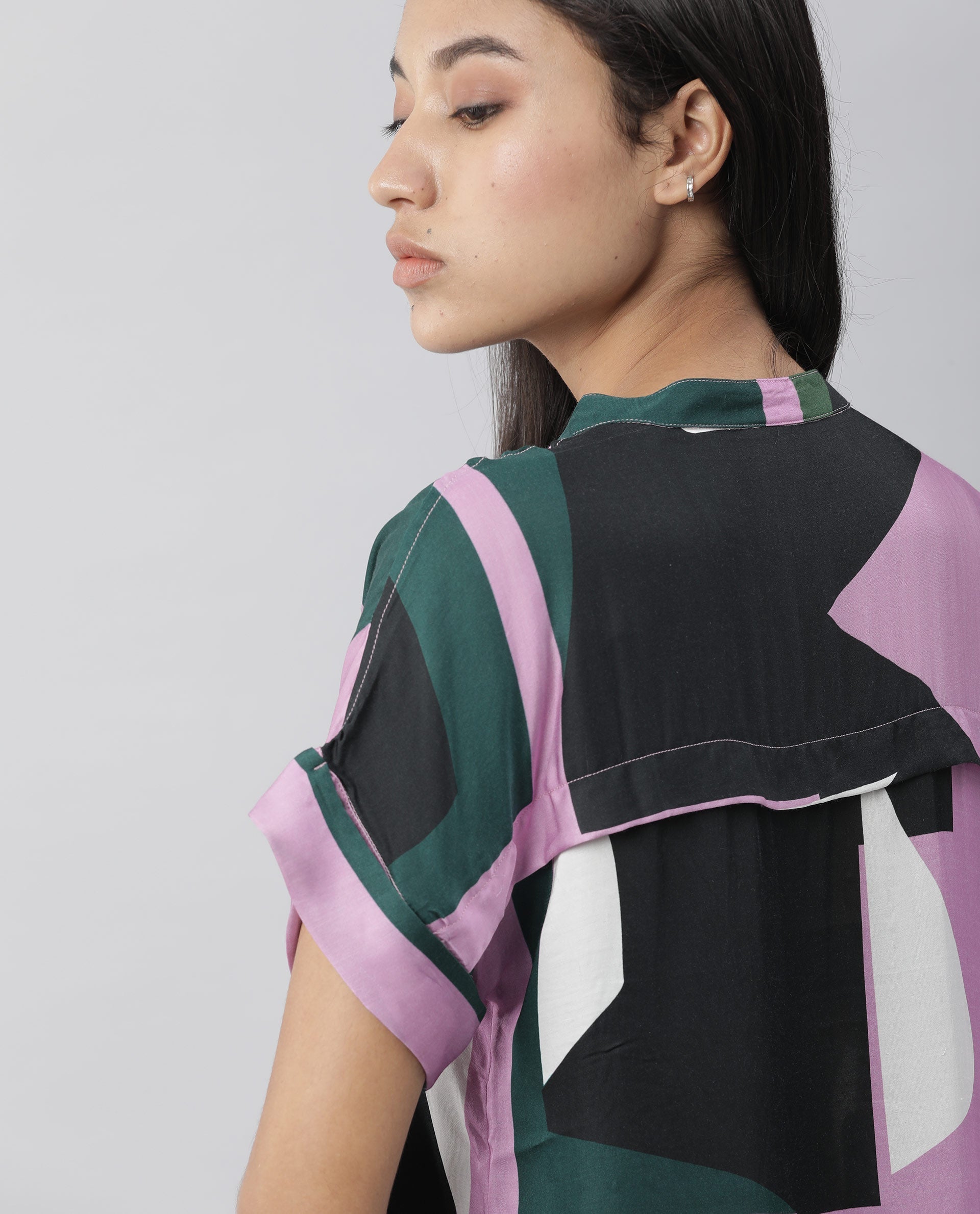 Rareism Women Kang Pink Top Full Sleeves Printed